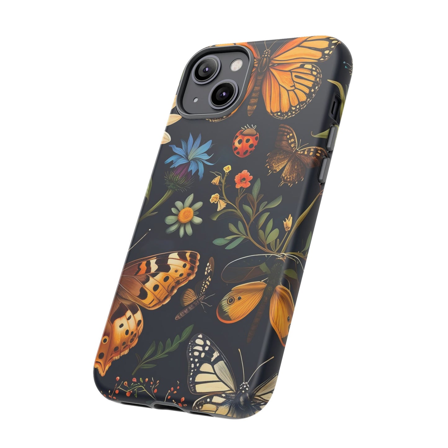 Nature-Inspired Phone Case | Floral Butterfly Design, Tough Phone Cover, Gift for Nature Lovers, Cute Butterfly Case, Home Decor