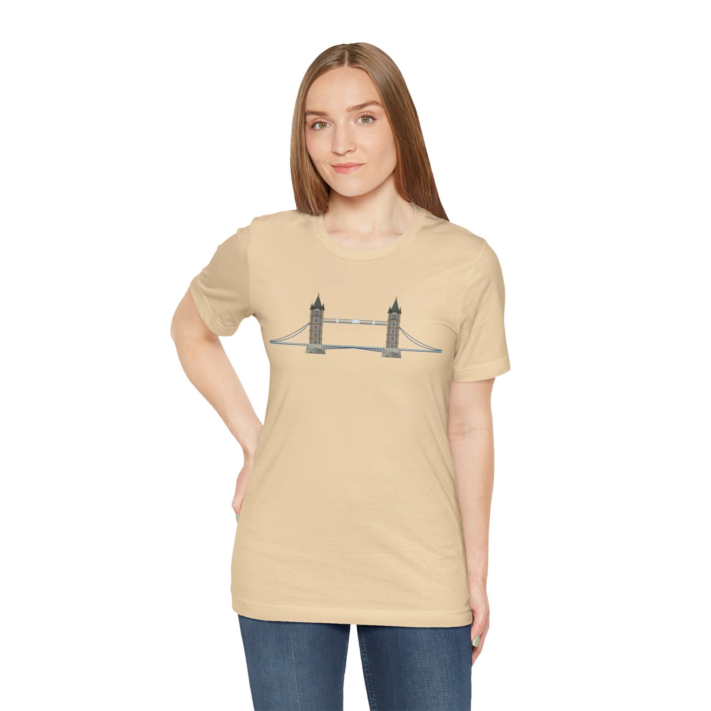 Unisex Jersey Short Sleeve Tee - Tower Bridge - Iconic London Landmark Illustration