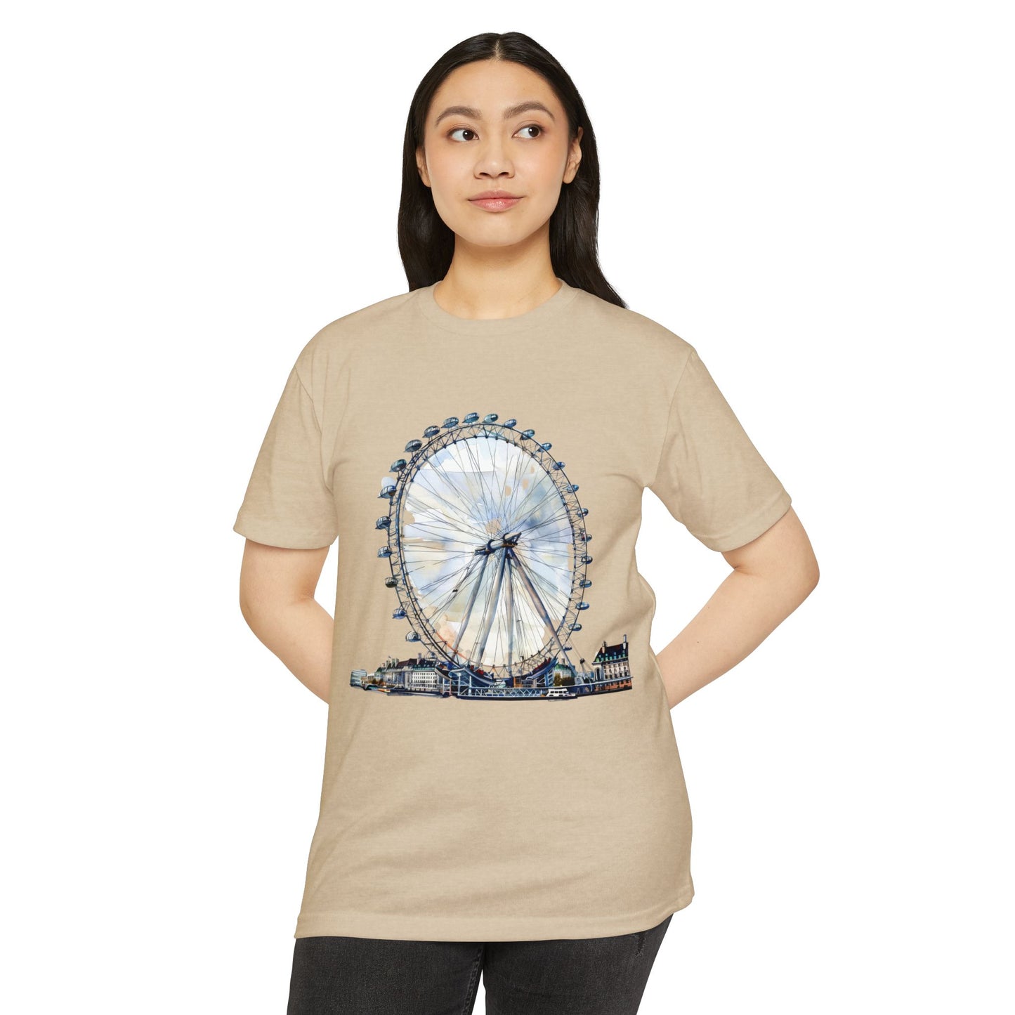 Unisex CVC Jersey T-shirt - London Eye - Iconic Ferris Wheel
