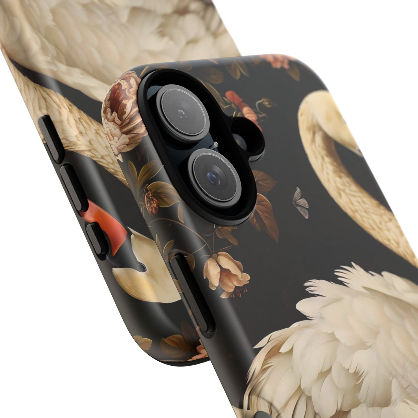 Elegant Swan Phone Case, Floral iPhone Cover, Tough Phone Case, Gift for Her, Nature Lover, Mother's Day, Birthday