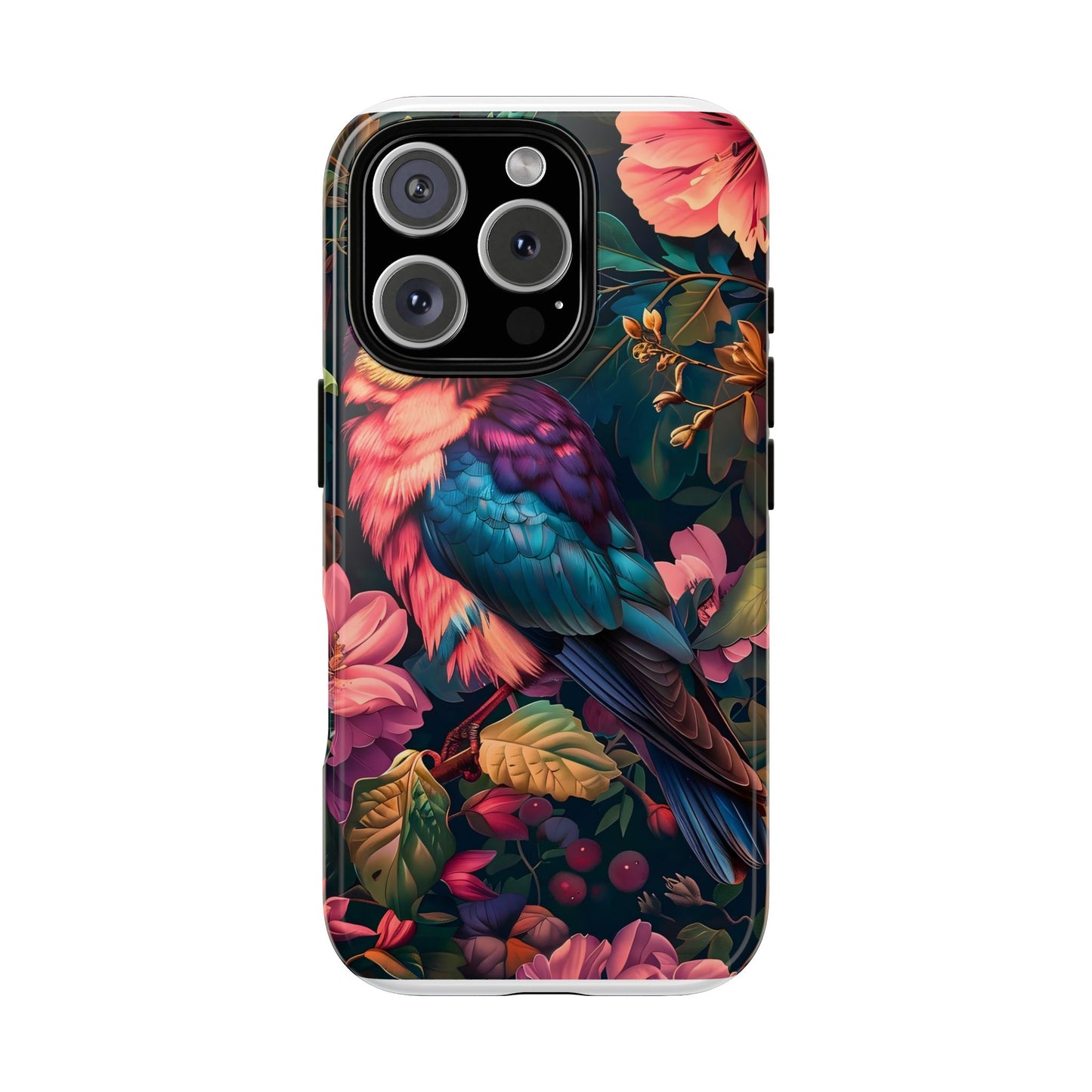 Tough Cases: Vibrant Tropical Bird Phone Case, Floral Smartphone Cover, Nature Lover Gift, Boho Phone Accessory, Cute Bird Case