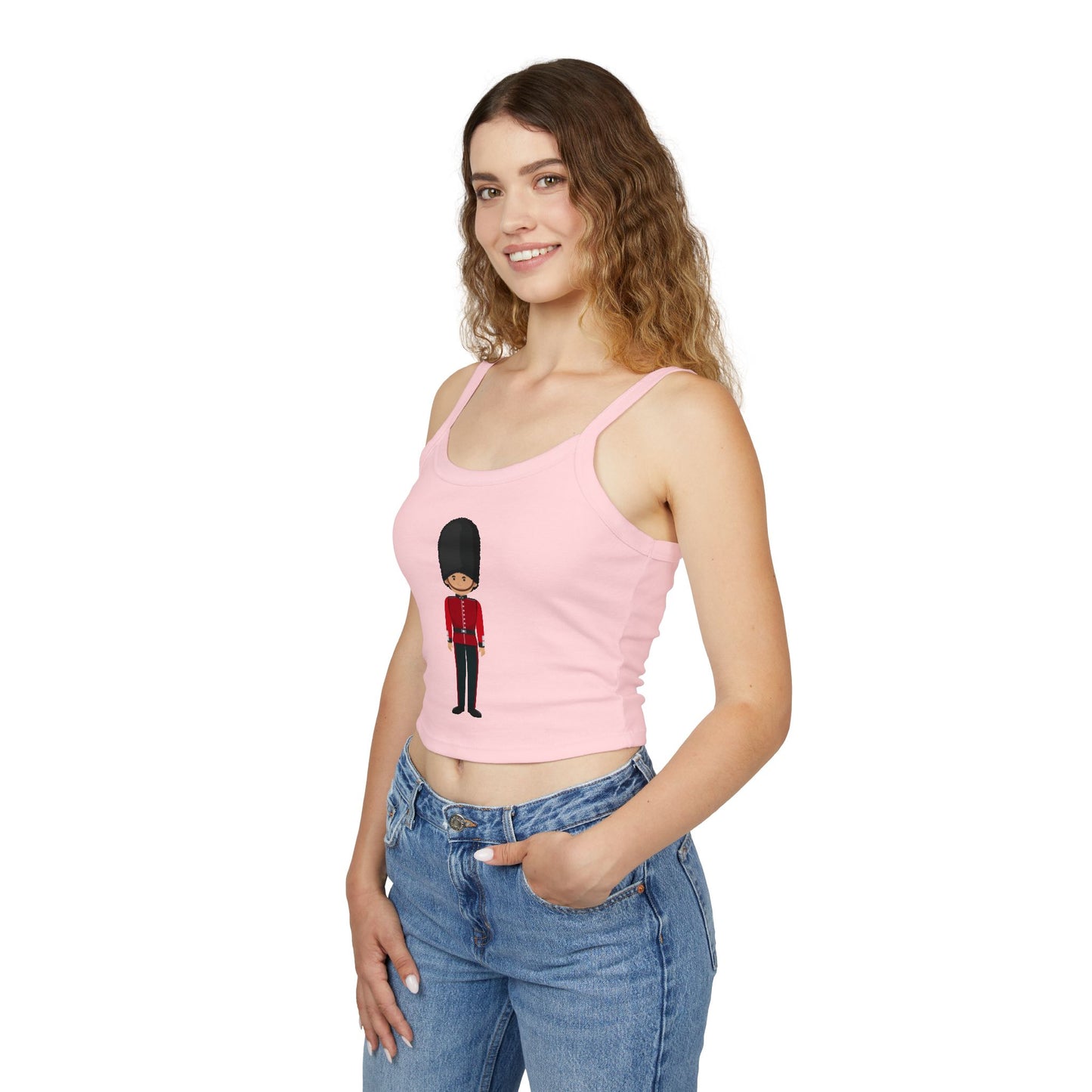 Women's Spaghetti Strap Tank Top - British Royal Guard - Iconic Symbol of Tradition and Honor