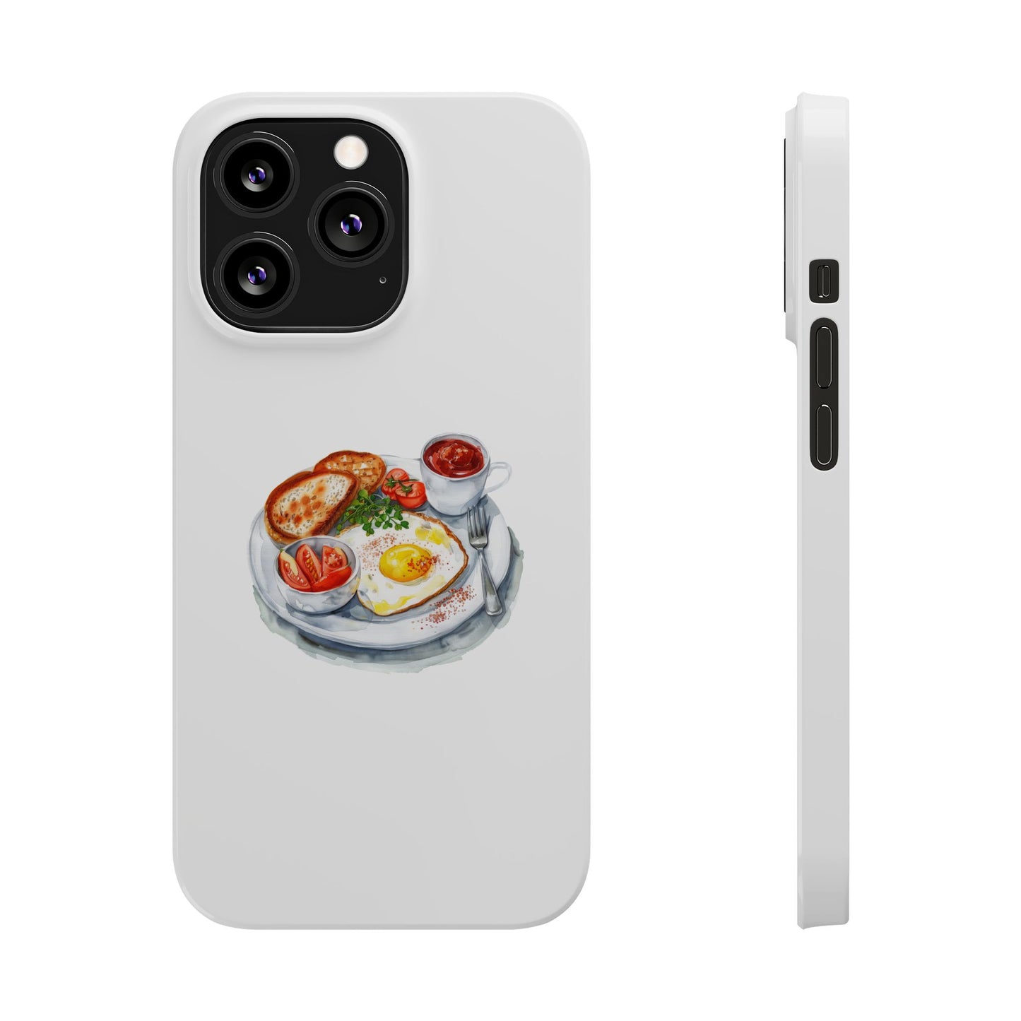 Breakfast Lover Slim Phone Cases, Cute Food Phone Accessories, Coffee Morning Aesthetic, Gift for Foodies, Kitchen Decor Cases