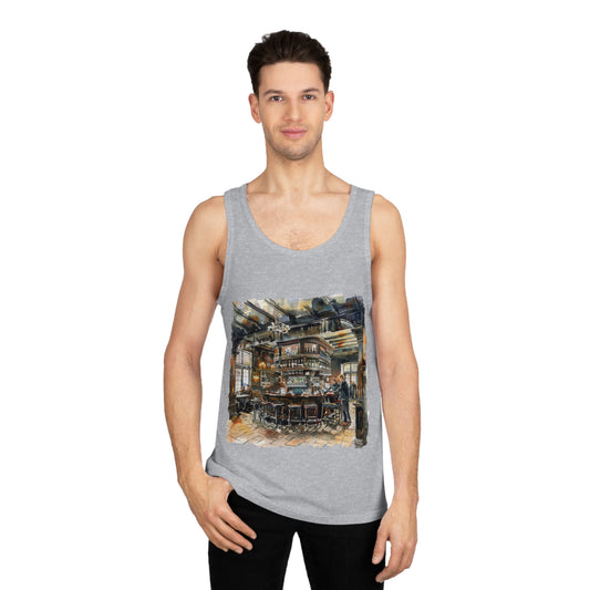Unisex Softstyle™ Tank Top - The Cozy Corner of a British Pub