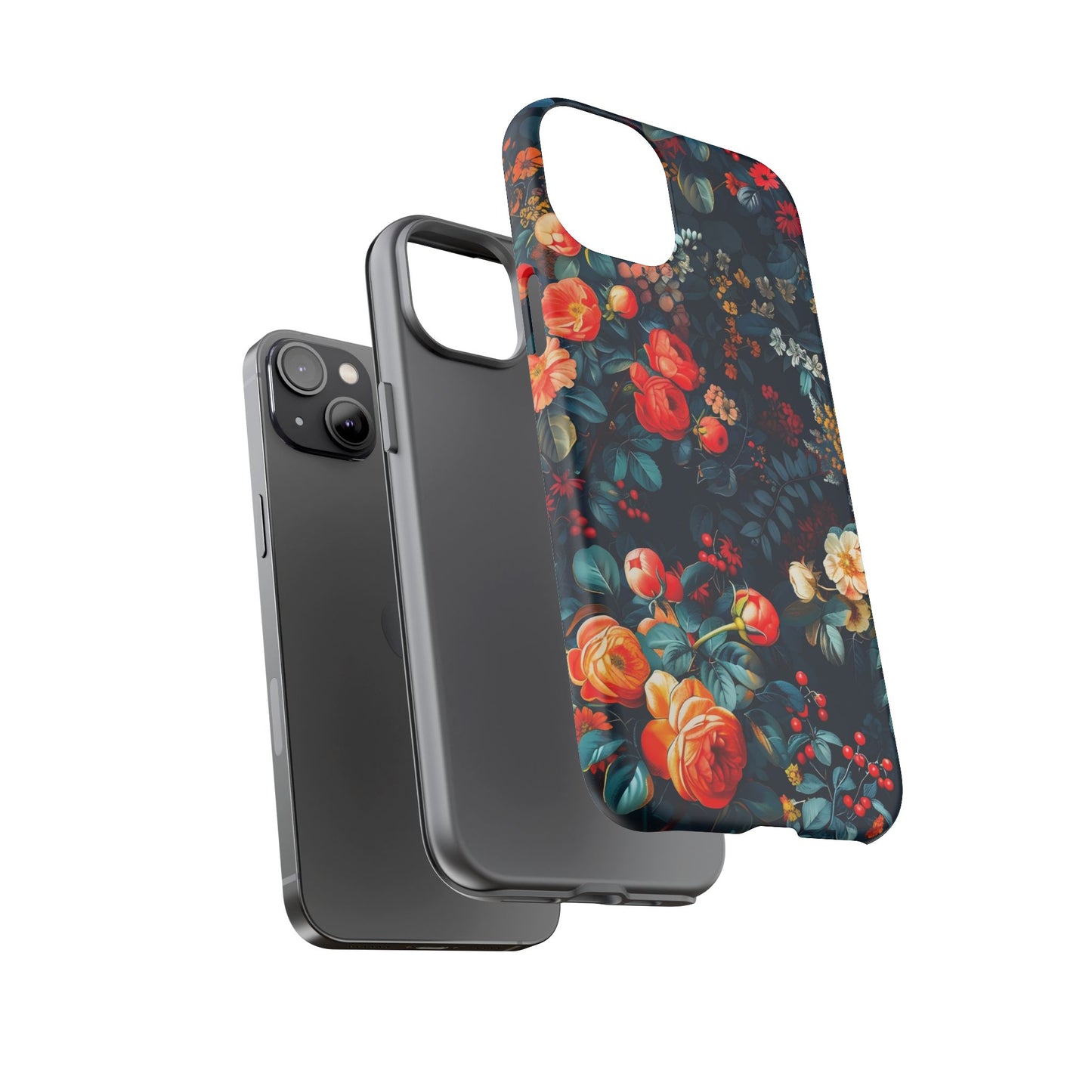 Floral Phone Case - Tough Cases, iPhone Protection, Elegant Floral Design, Gift for Her, Stylish Tech Accessory