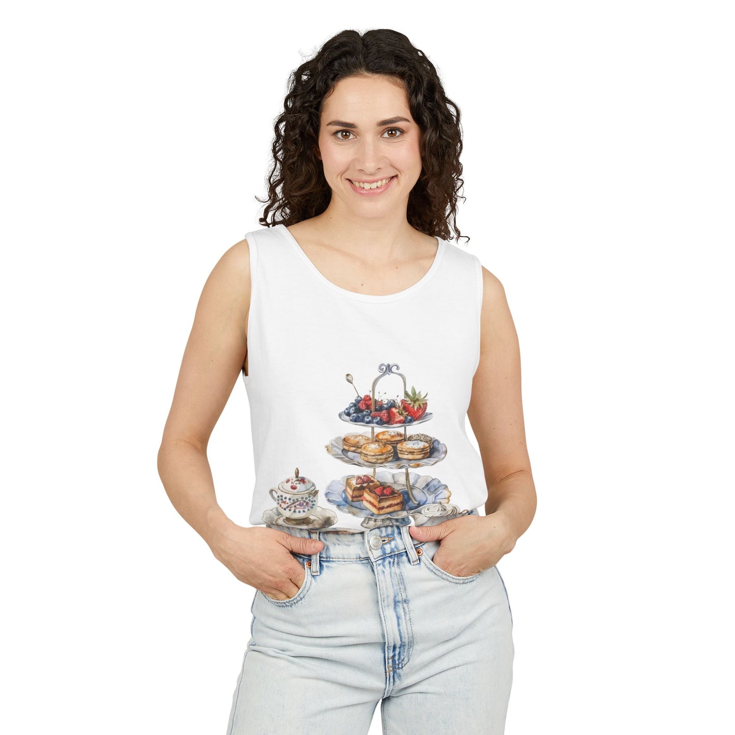 Unisex Garment-Dyed Tank Top - British Food - Savory Classics and Traditional Delights