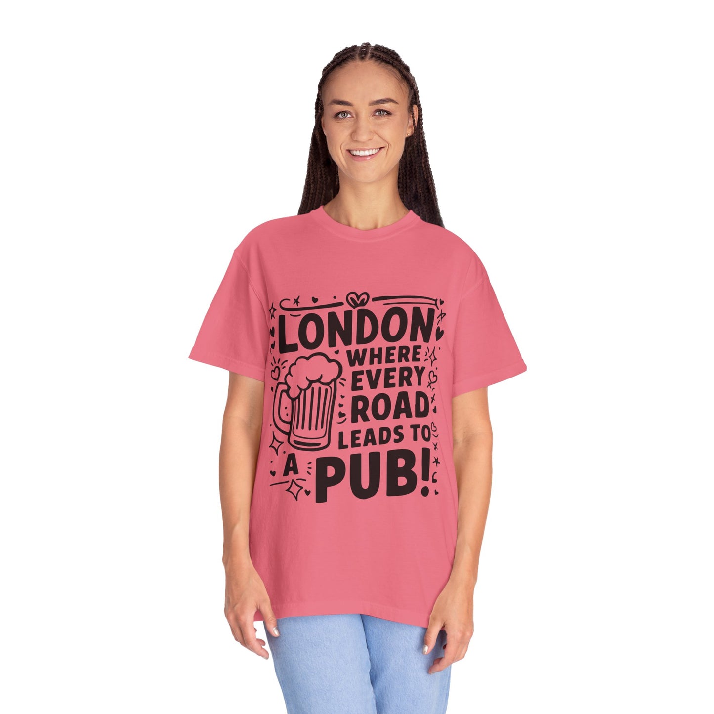Unisex Garment-Dyed T-shirt - London's Pub Leading Road