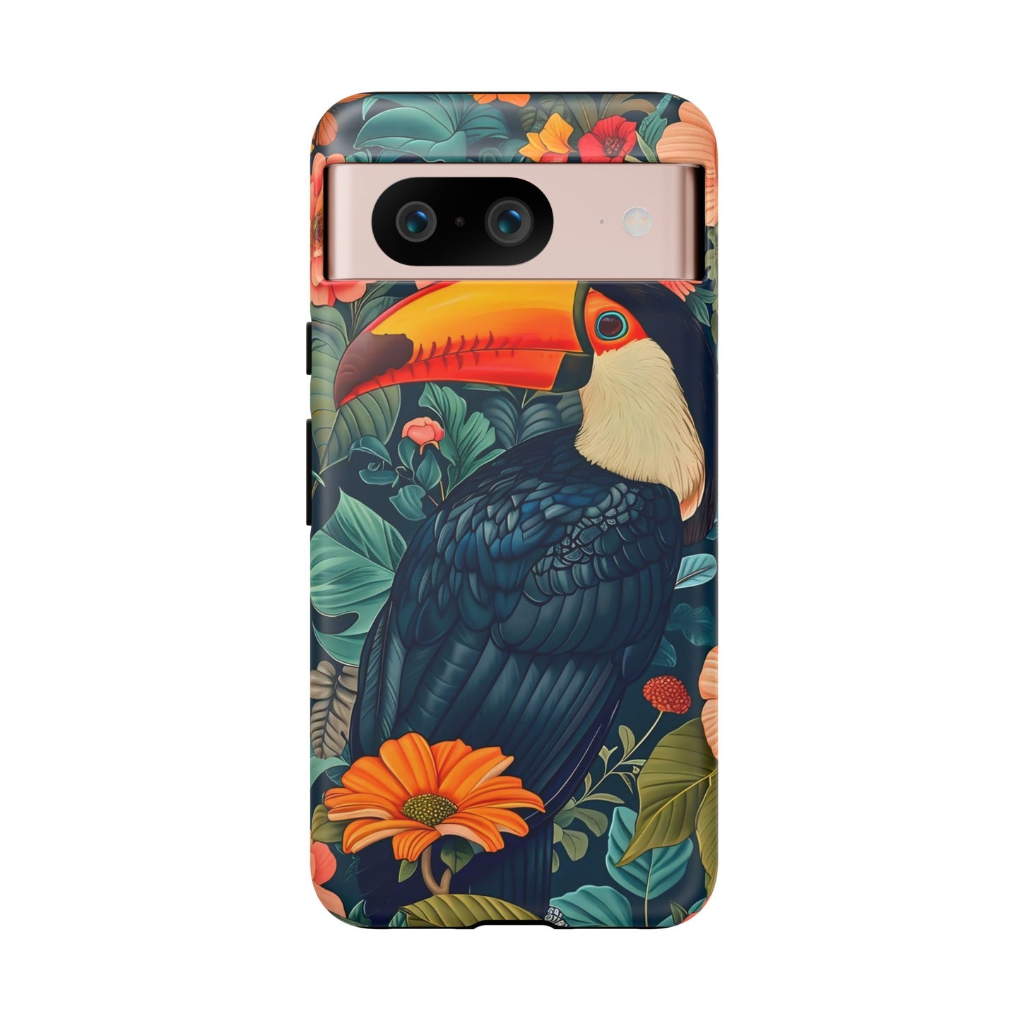 Tropical Toucan Phone Case - Cute Animal Design, Nature Lover Gift, Floral Pattern, Bird Lover Accessory, Summer Vibes