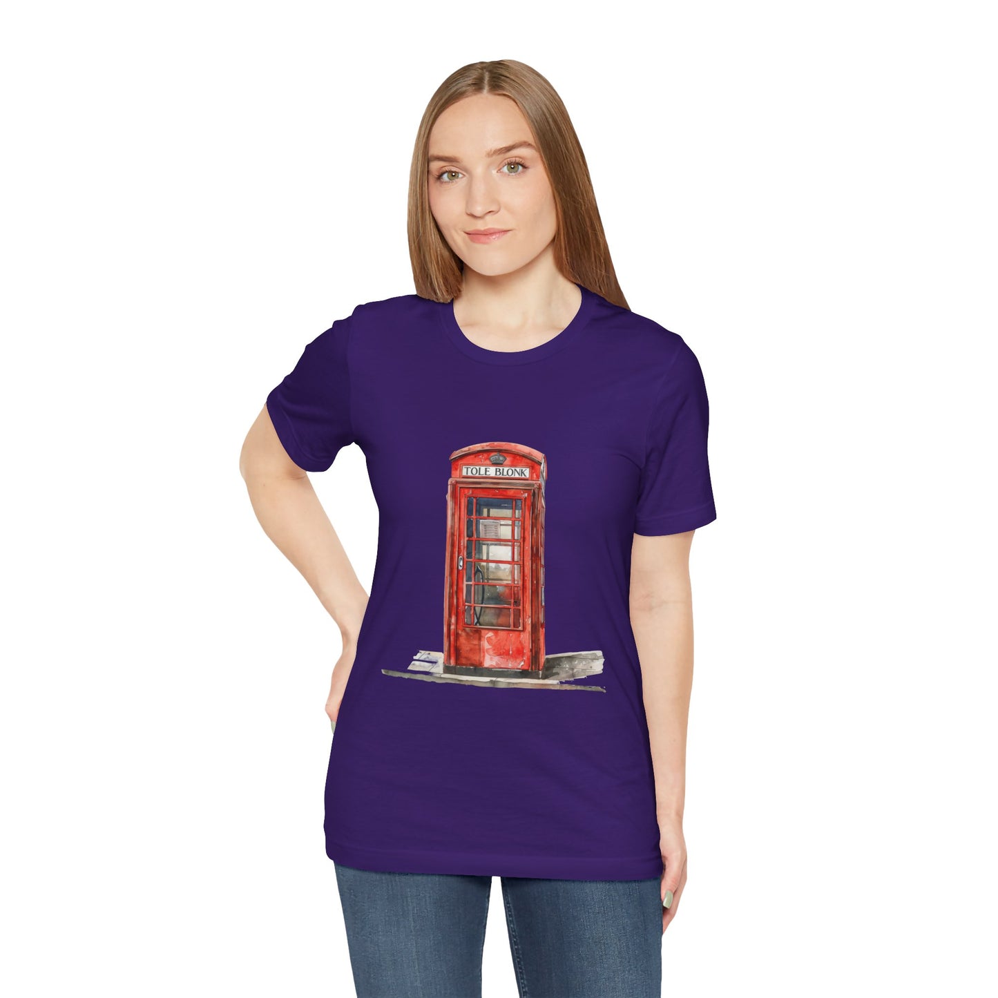 Unisex Jersey Short Sleeve Tee - Iconic British Public Telephone - Classic Red Phone Box