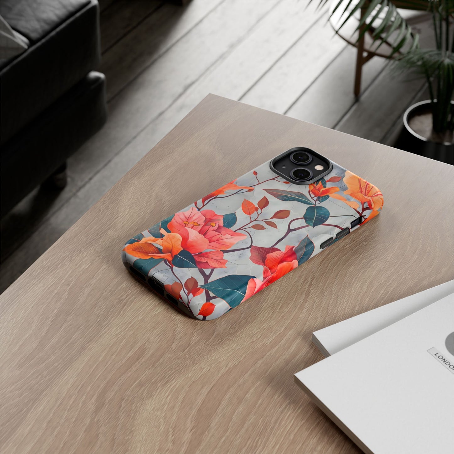Floral Phone Case, Tough Cases, Flower Power, Gift for Her, Decorative Phone Cover, Trendy Accessories, Everyday Style