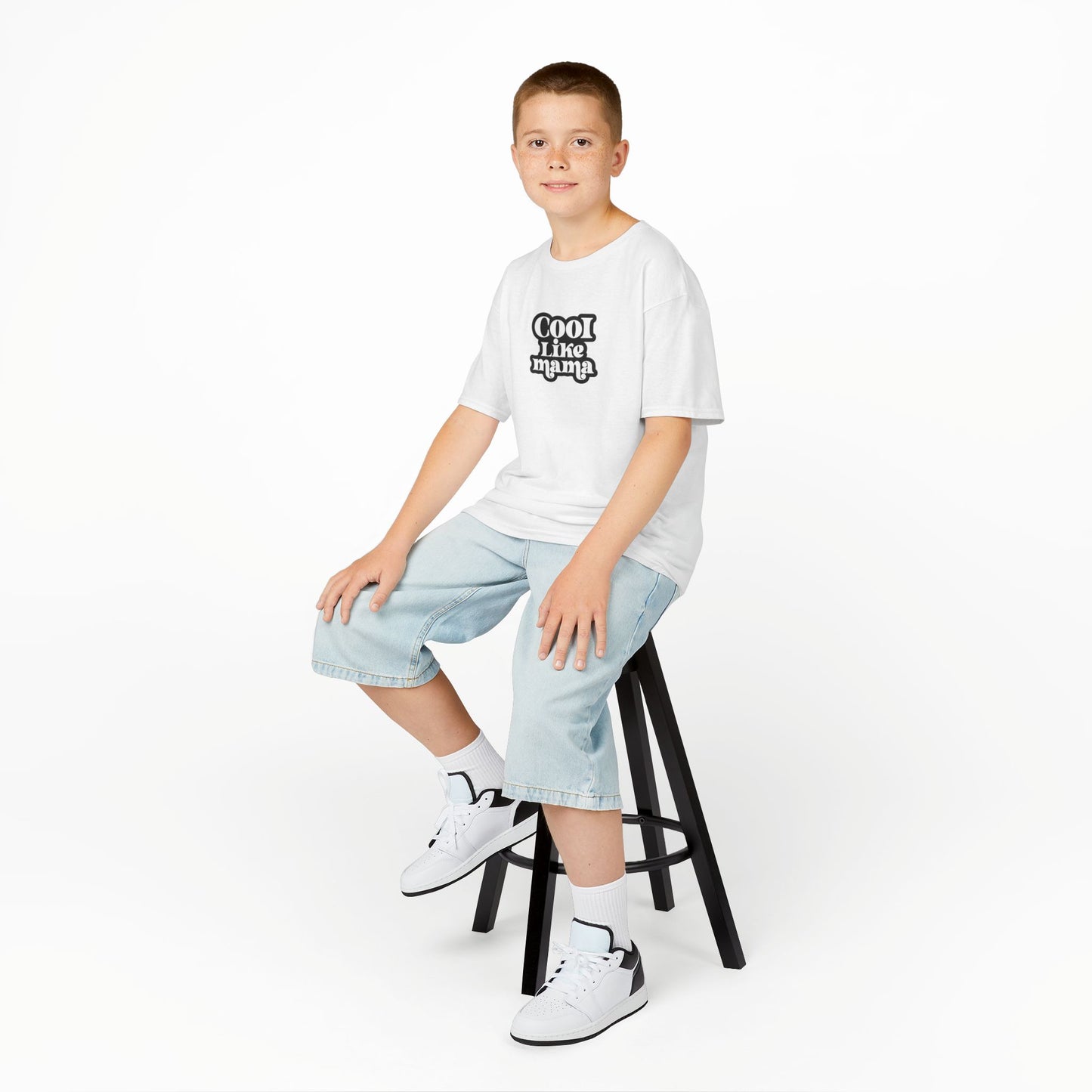 Kids Heavy Cotton Tee - Cool Like Mama Retro SVG PNG - Fun & Stylish Apparel for Young Trendsetters