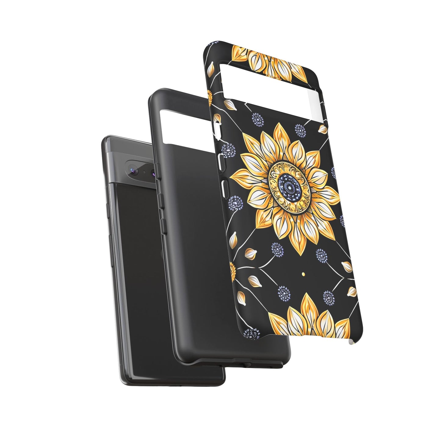 Floral Phone Case with Mandala Design, Tough Cases for iPhone & Samsung, Boho Style, Gift for Her, Unique Accessories