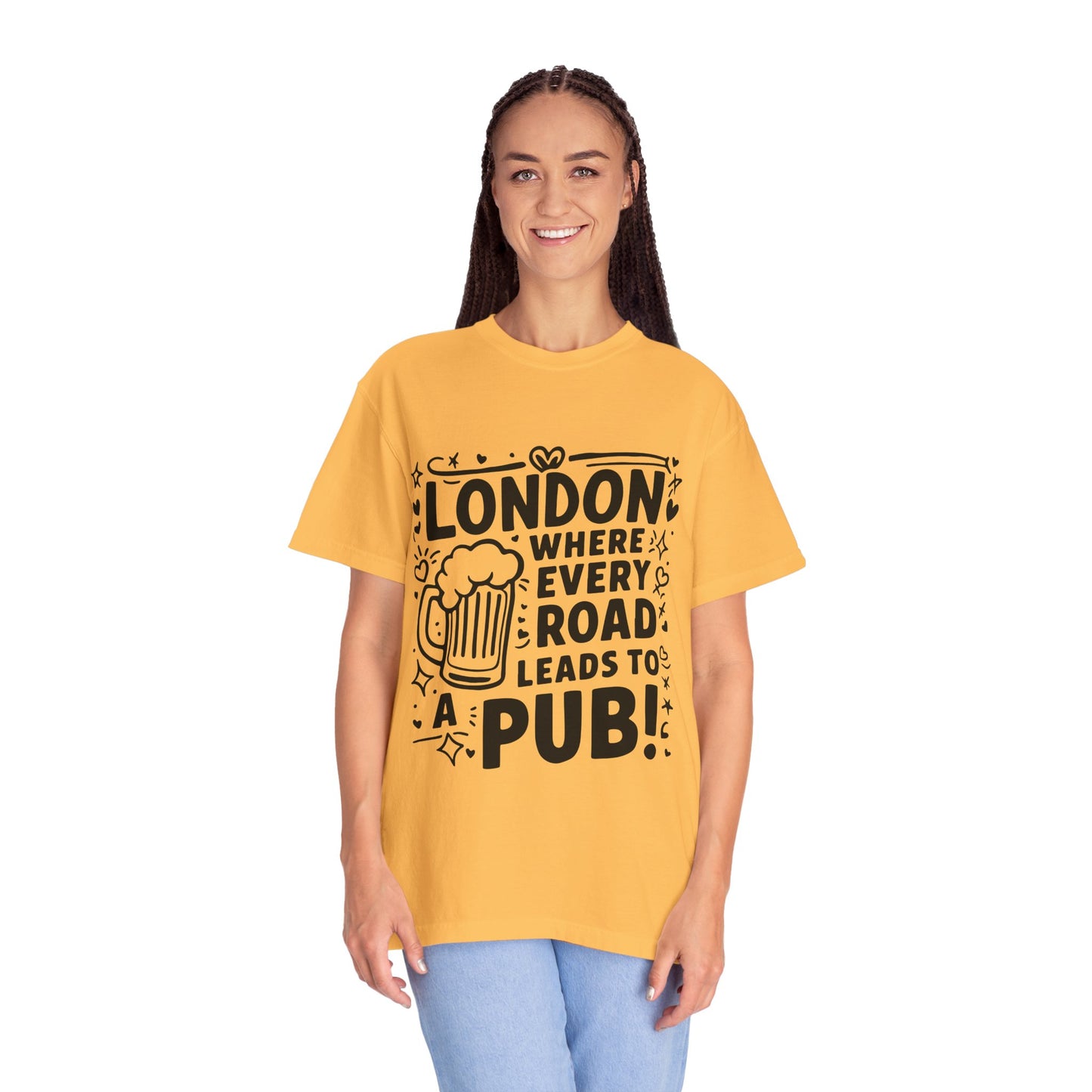 Unisex Garment-Dyed T-shirt - London's Pub Leading Road
