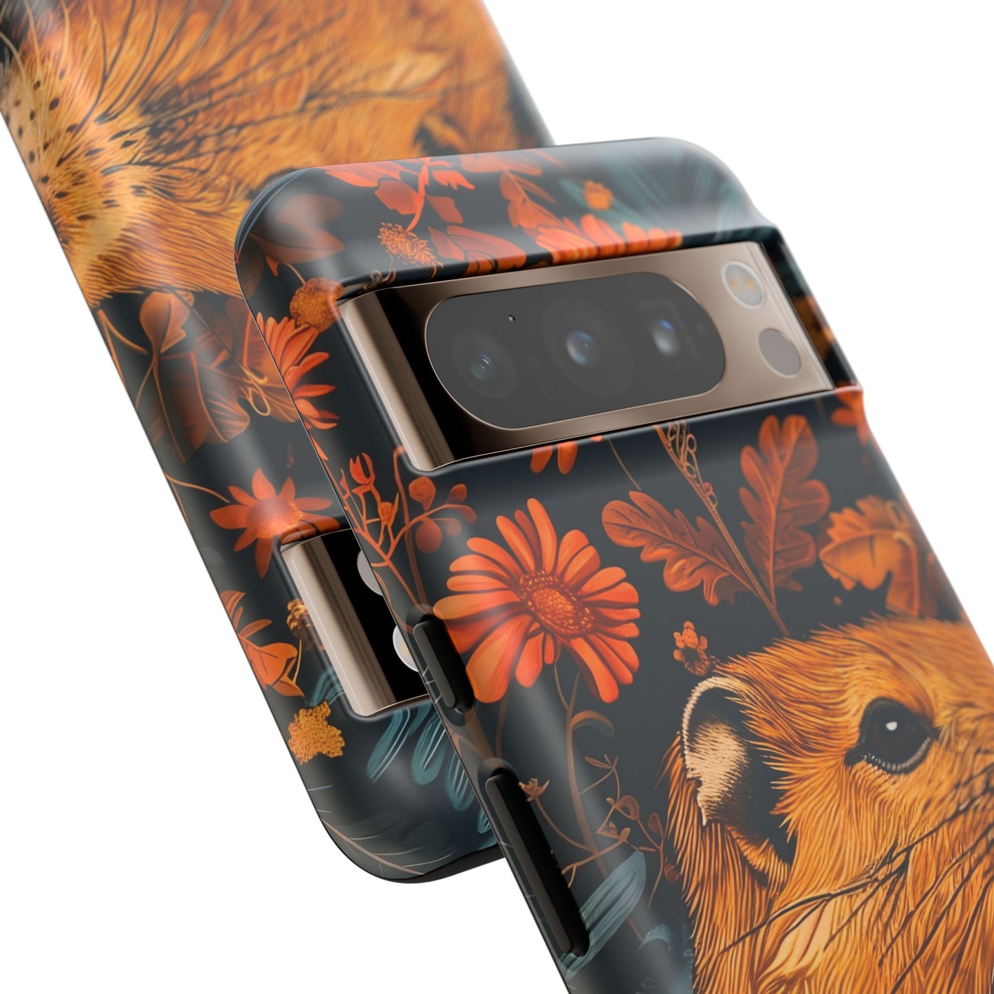 Capybara Phone Case, Floral Phone Cover, Tough Case for Animal Lovers, Unique Gift, Cute and Functional, Nature Inspired Design