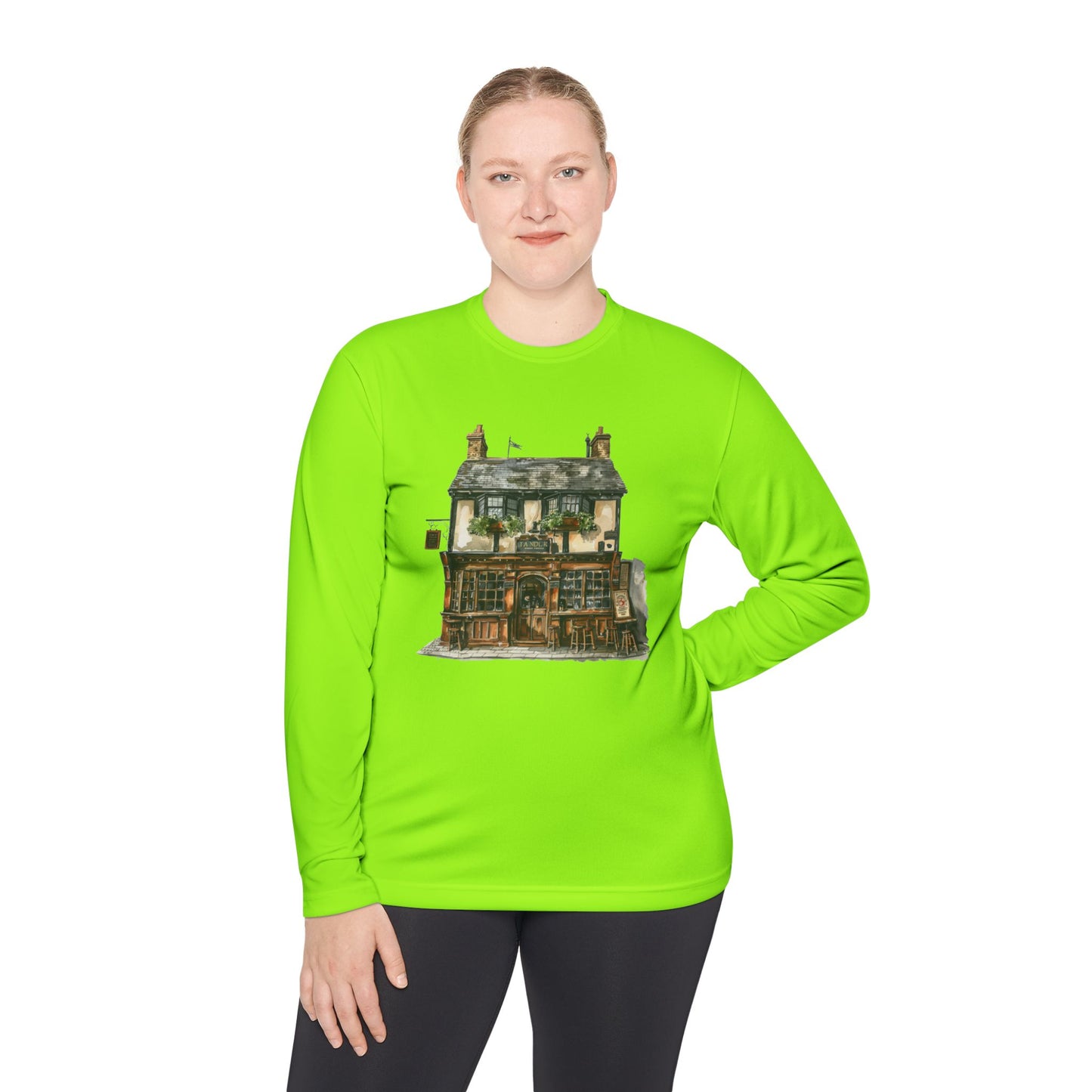Unisex Lightweight Long Sleeve Tee - Rustic Retreat - The Quintessential British Village House