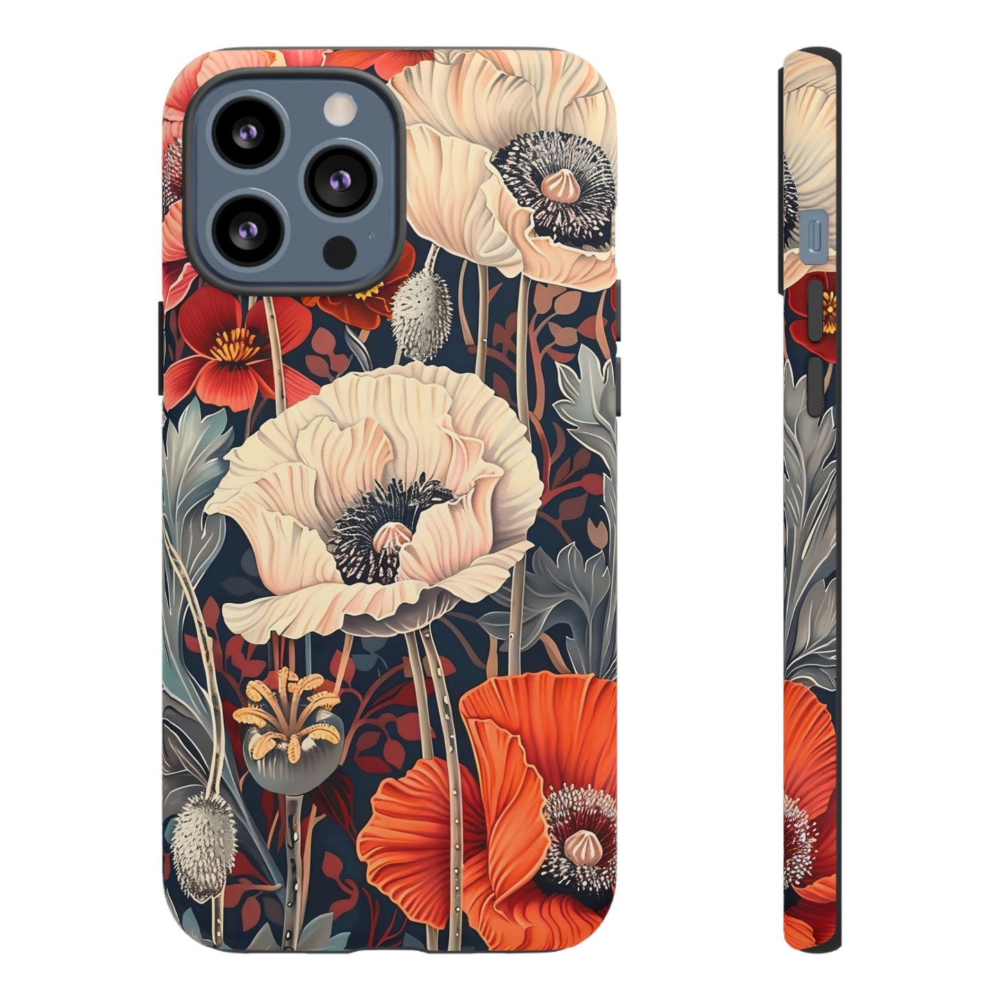 Floral iPhone Case, Tough Phone Cover, Artistic Protection, Flower Design, Unique Gift for Her, Phone Accessory, Trendy Tech