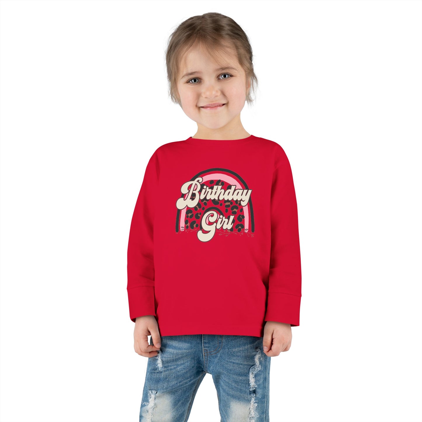 Toddler Birthday Girl Long Sleeve Tee - Cute Celebration Top for Kids
