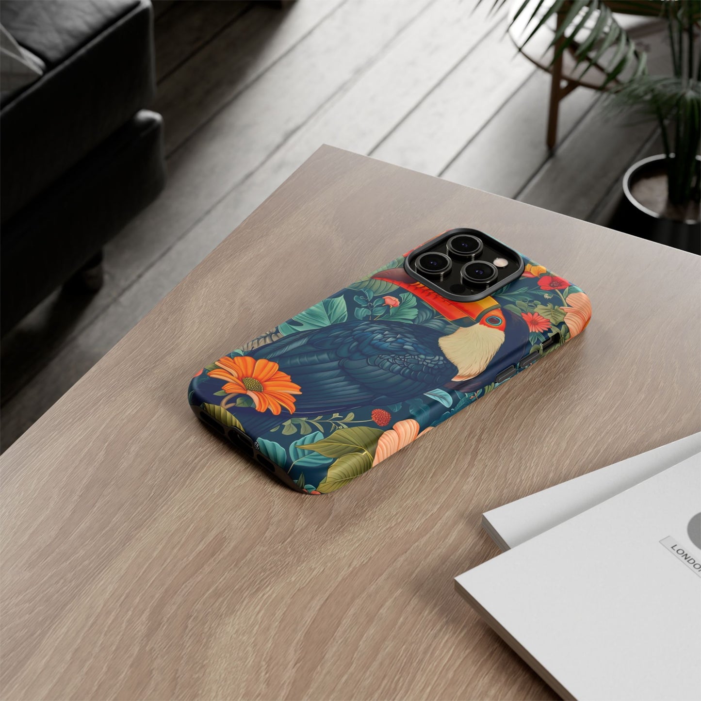 Tropical Toucan Phone Case - Cute Animal Design, Nature Lover Gift, Floral Pattern, Bird Lover Accessory, Summer Vibes