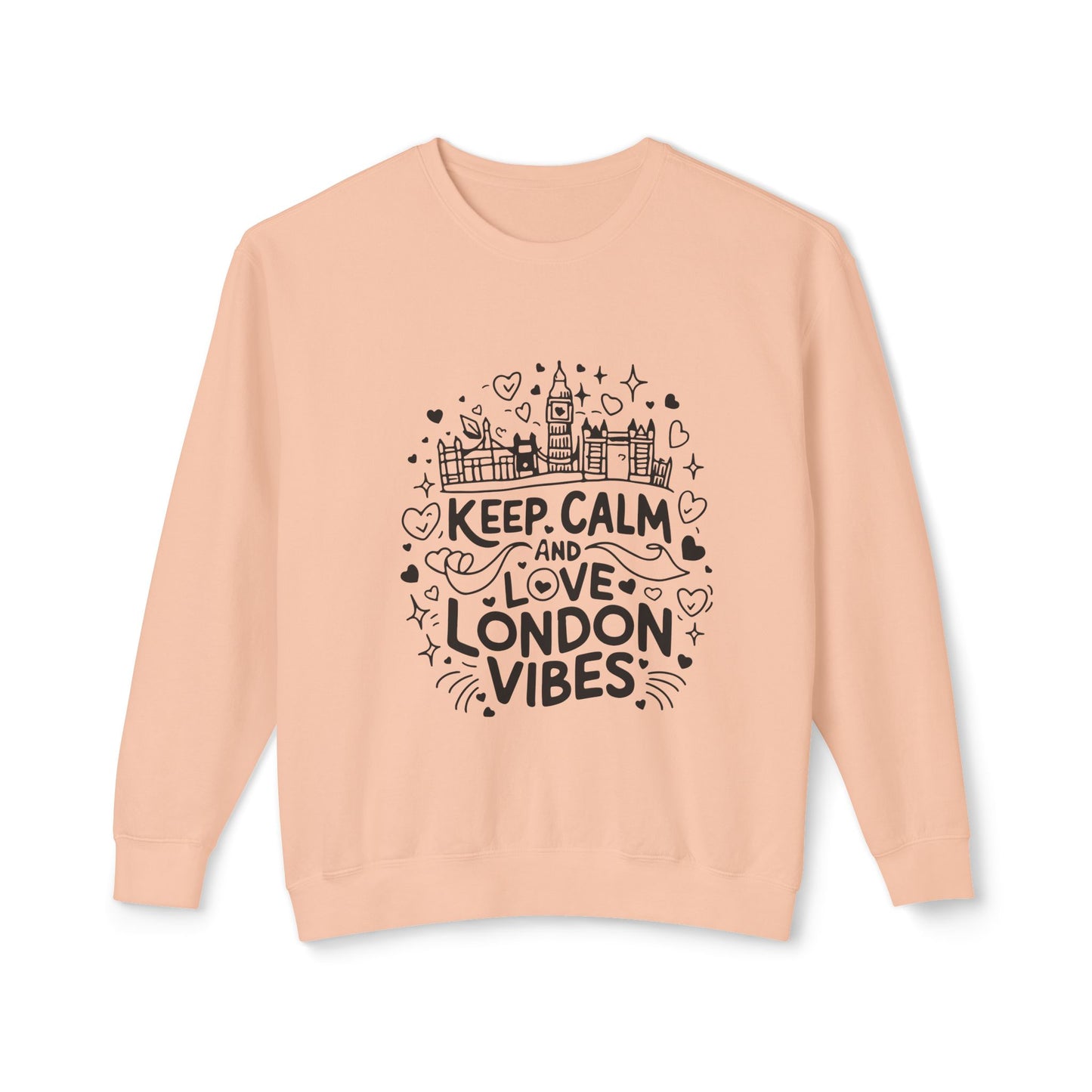 Unisex Lightweight Crewneck Sweatshirt - Keep Calm and love London Vibes