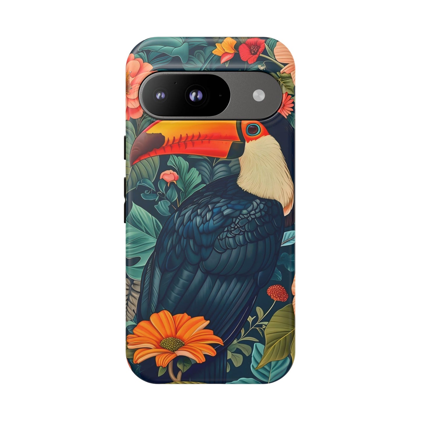 Tropical Toucan Phone Case - Cute Animal Design, Nature Lover Gift, Floral Pattern, Bird Lover Accessory, Summer Vibes