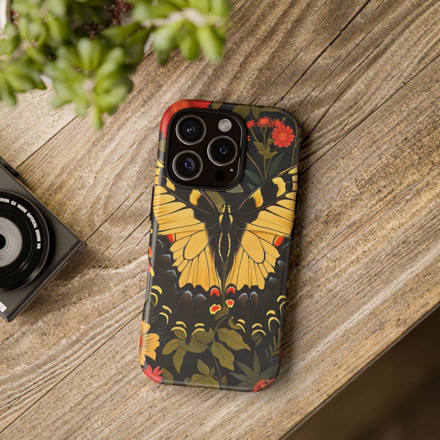Butterfly Floral Phone Case, Tough Cases with Vibrant Design, Protective Cover for Nature Lovers, Gift for Her