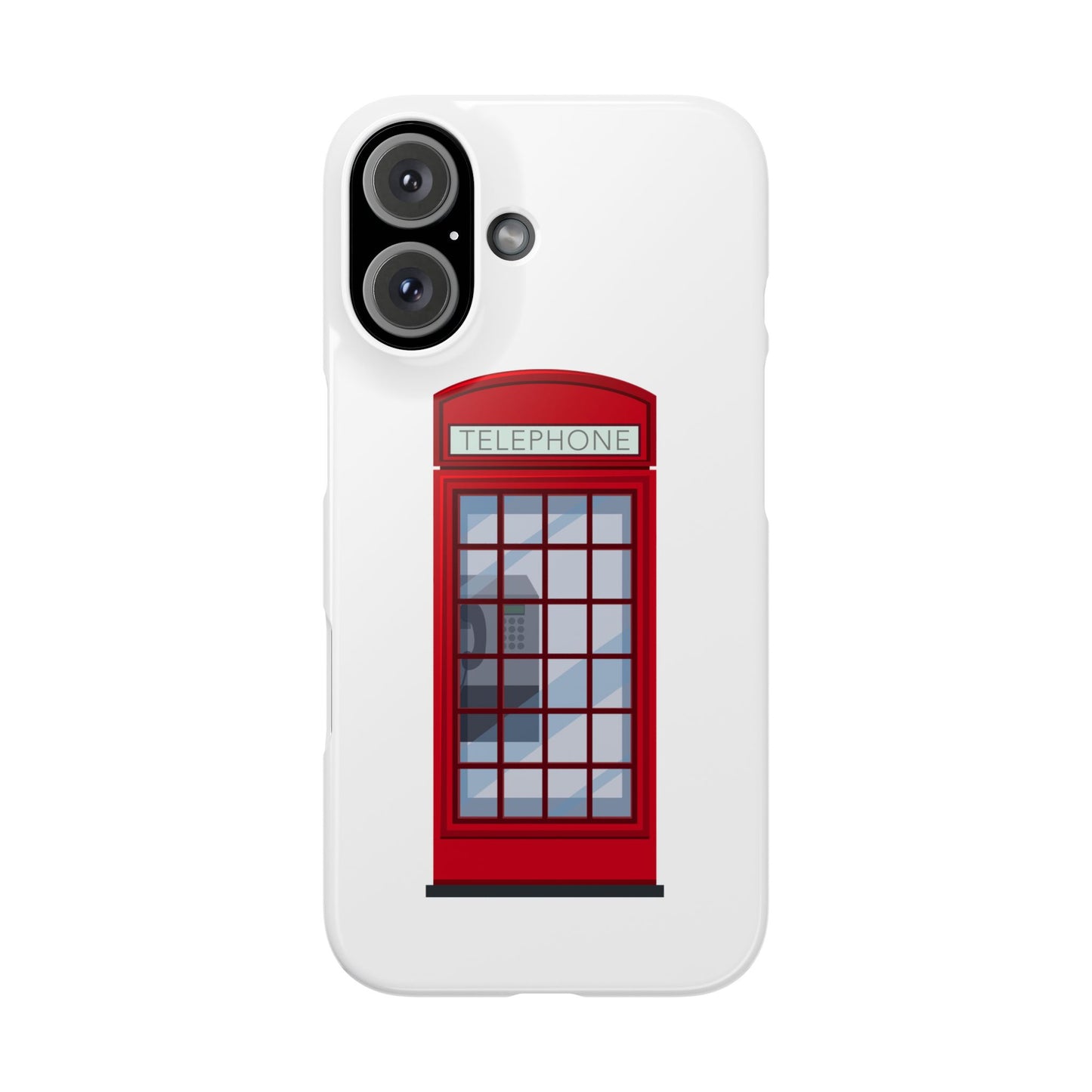 British Phone Booth Slim Phone Cases, Retro Phone Case for Travelers, Cool Cellphone Accessory, Gift for Brits, London Theme Tech Gear