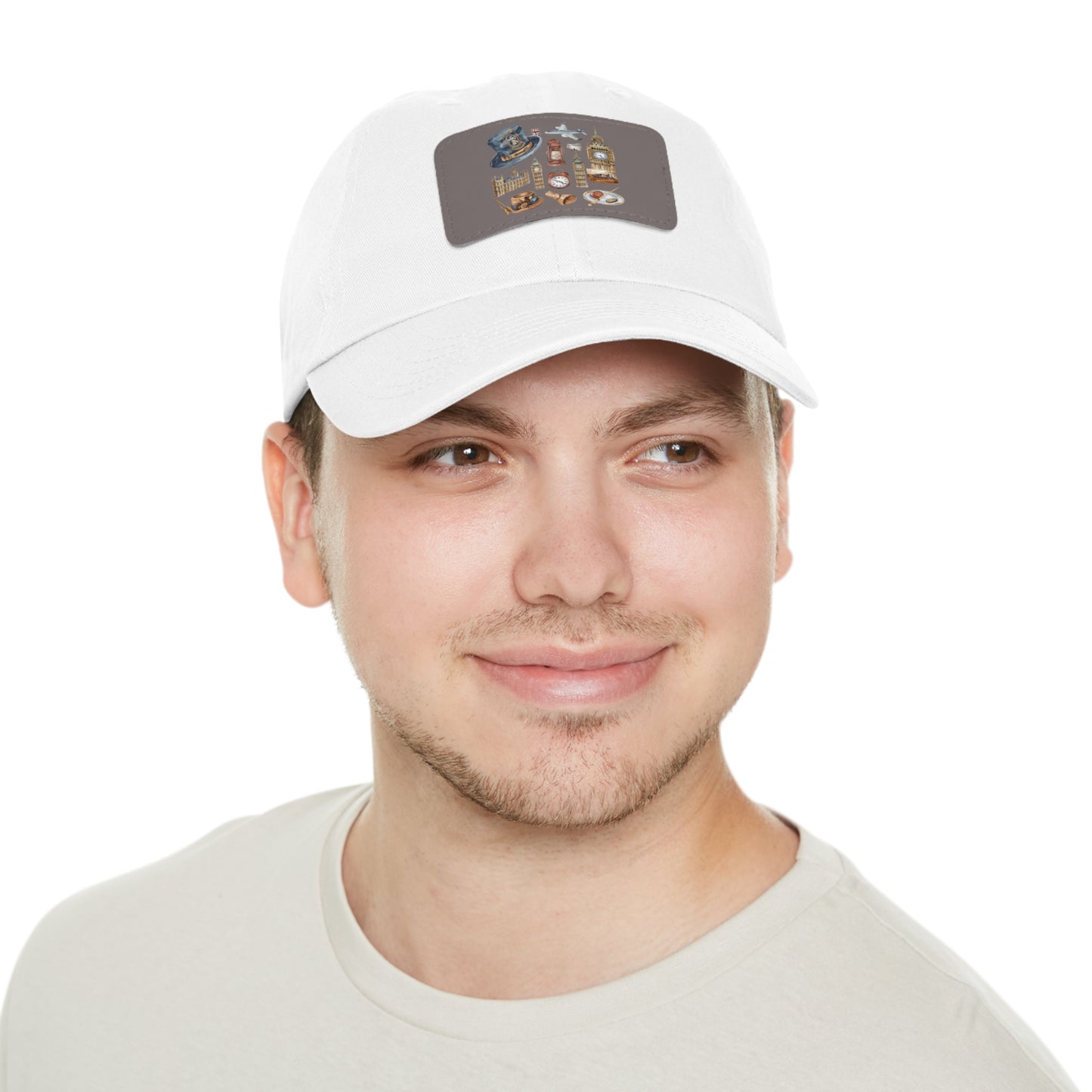 A Taste of Old Britain Dad Hat with Leather Patch (Rectangle)