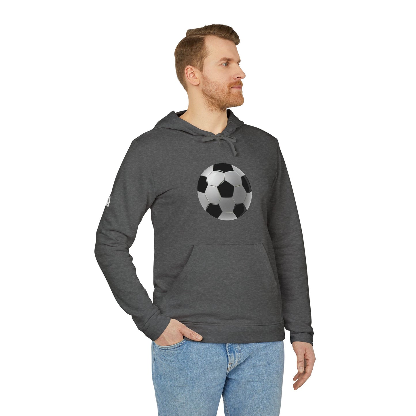 adidas Unisex Fleece Hoodie - Dynamic Football Design - Sports Passion and Energy