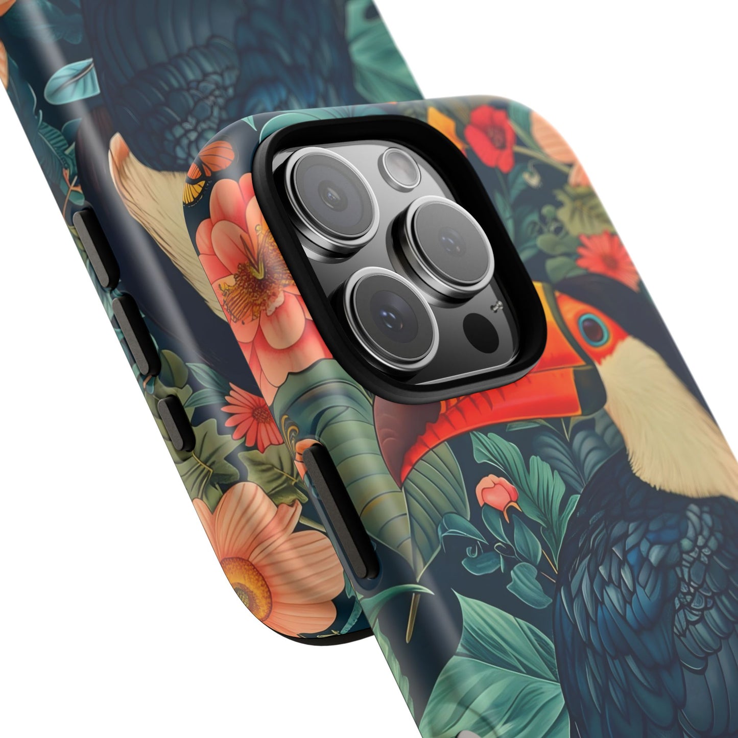 Tropical Toucan Phone Case - Cute Animal Design, Nature Lover Gift, Floral Pattern, Bird Lover Accessory, Summer Vibes