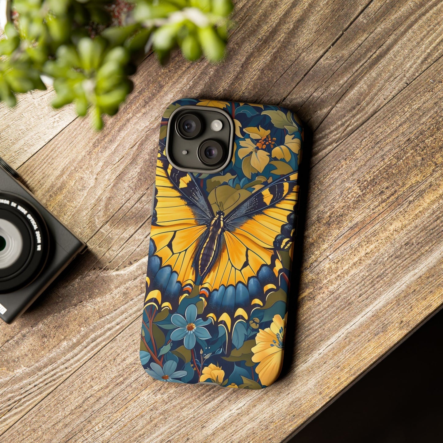 Colorful Butterfly Phone Case, Floral Design, Tough Cases, Protective Cover, Gifts for Nature Lovers, Birthday Present