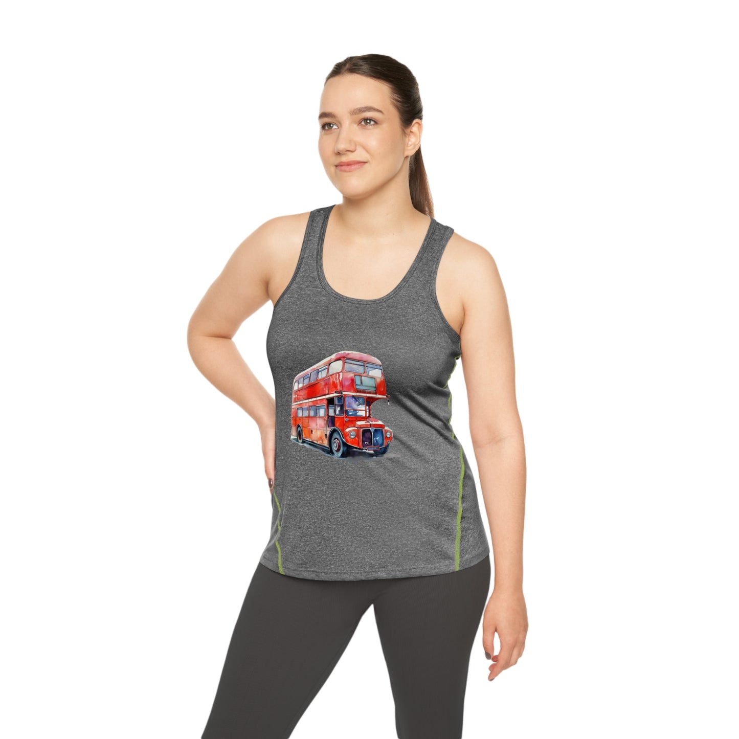 Women's Racerback Sports Top - All Aboard! The Classic London Double-Decker