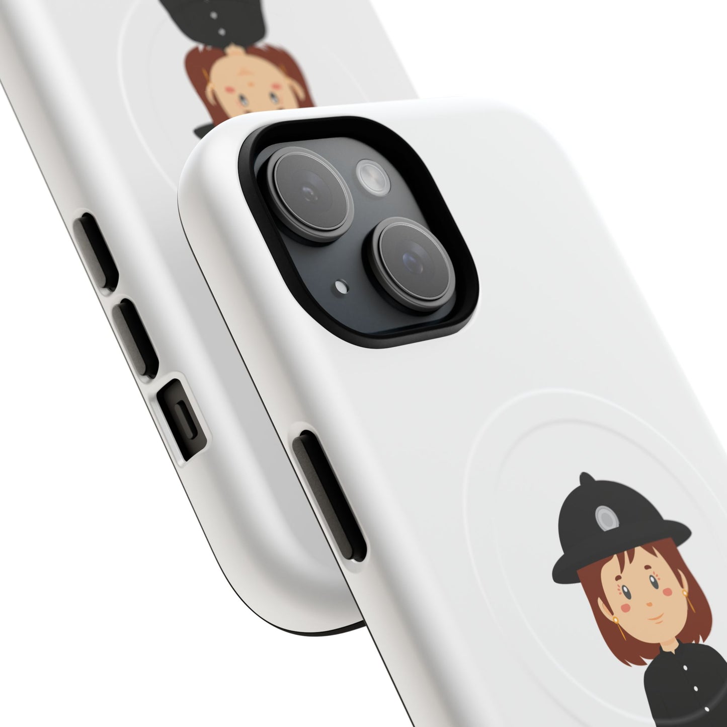 Cute Police Officer Phone Case, Tough Magnetic Case for Kids, Unique Gift for Law Enforcement Fans, Durable Mobile Cover