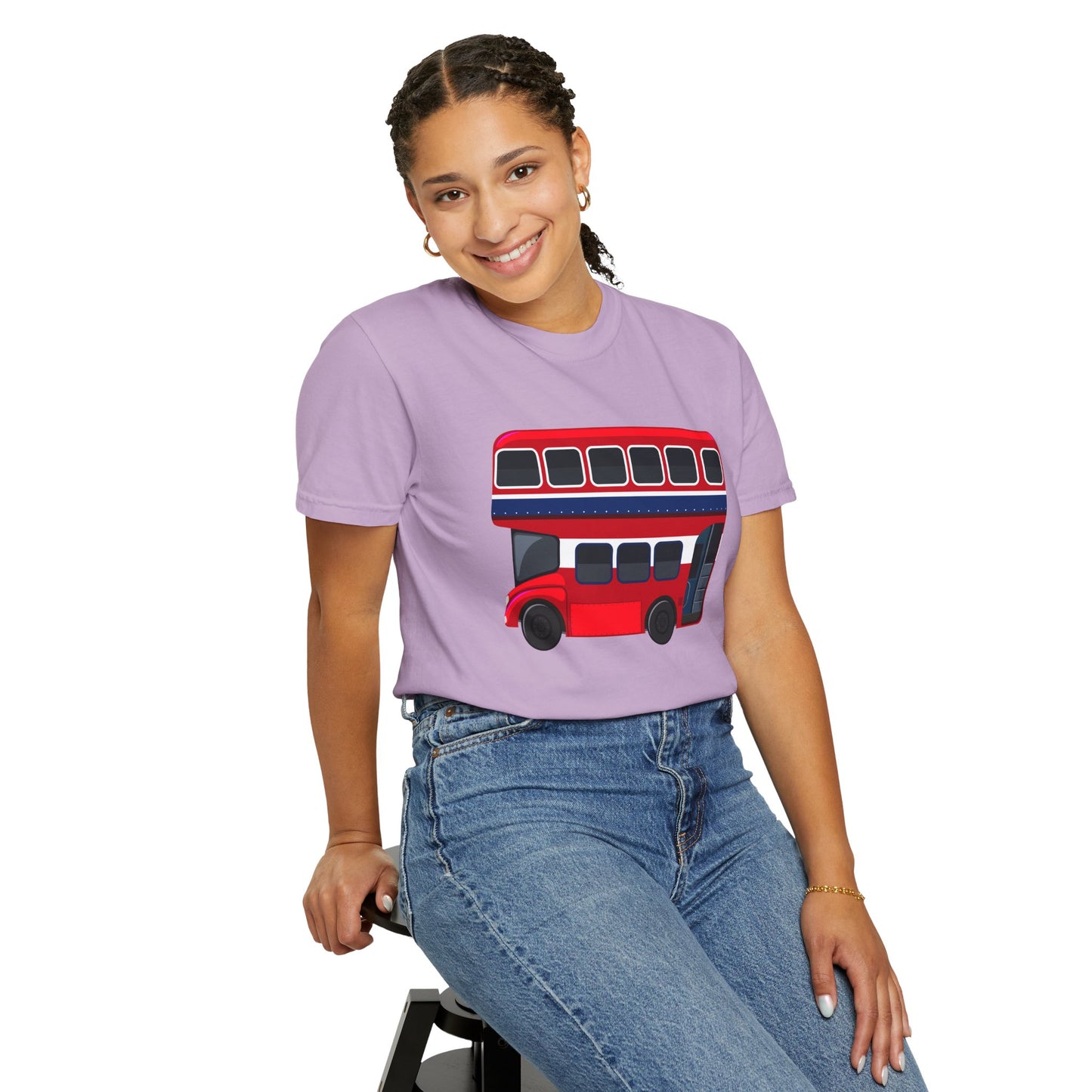 Unisex Garment-Dyed T-shirt - All Aboard! The Classic London Double-Decker
