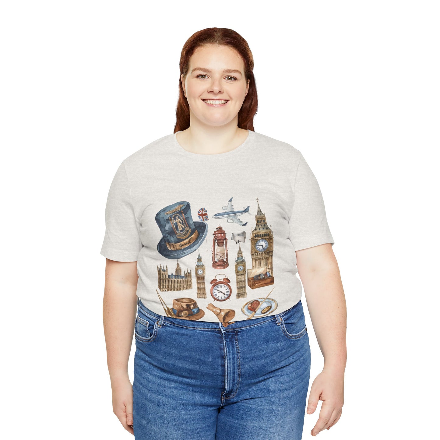 Unisex Jersey Short Sleeve Tee - Nostalgic England: Vintage Symbols & Icons
