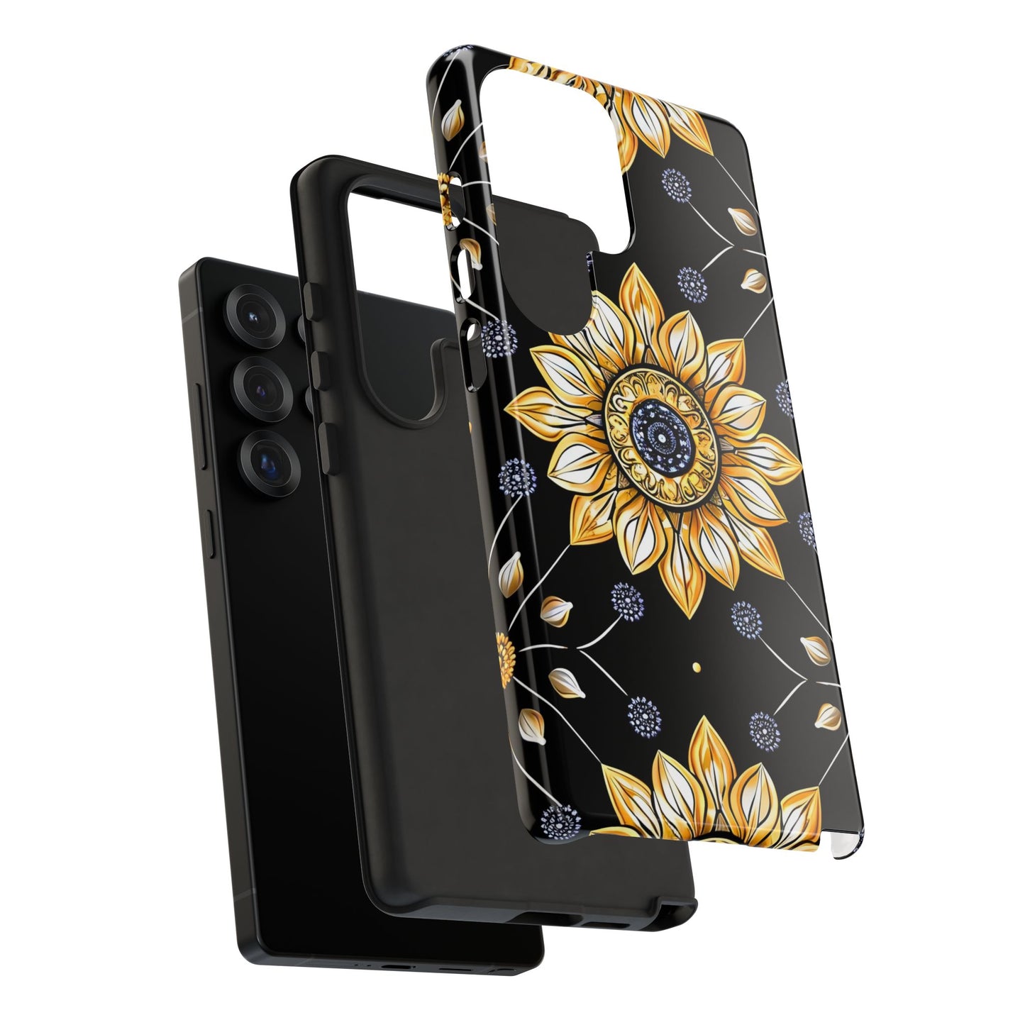 Floral Phone Case with Mandala Design, Tough Cases for iPhone & Samsung, Boho Style, Gift for Her, Unique Accessories