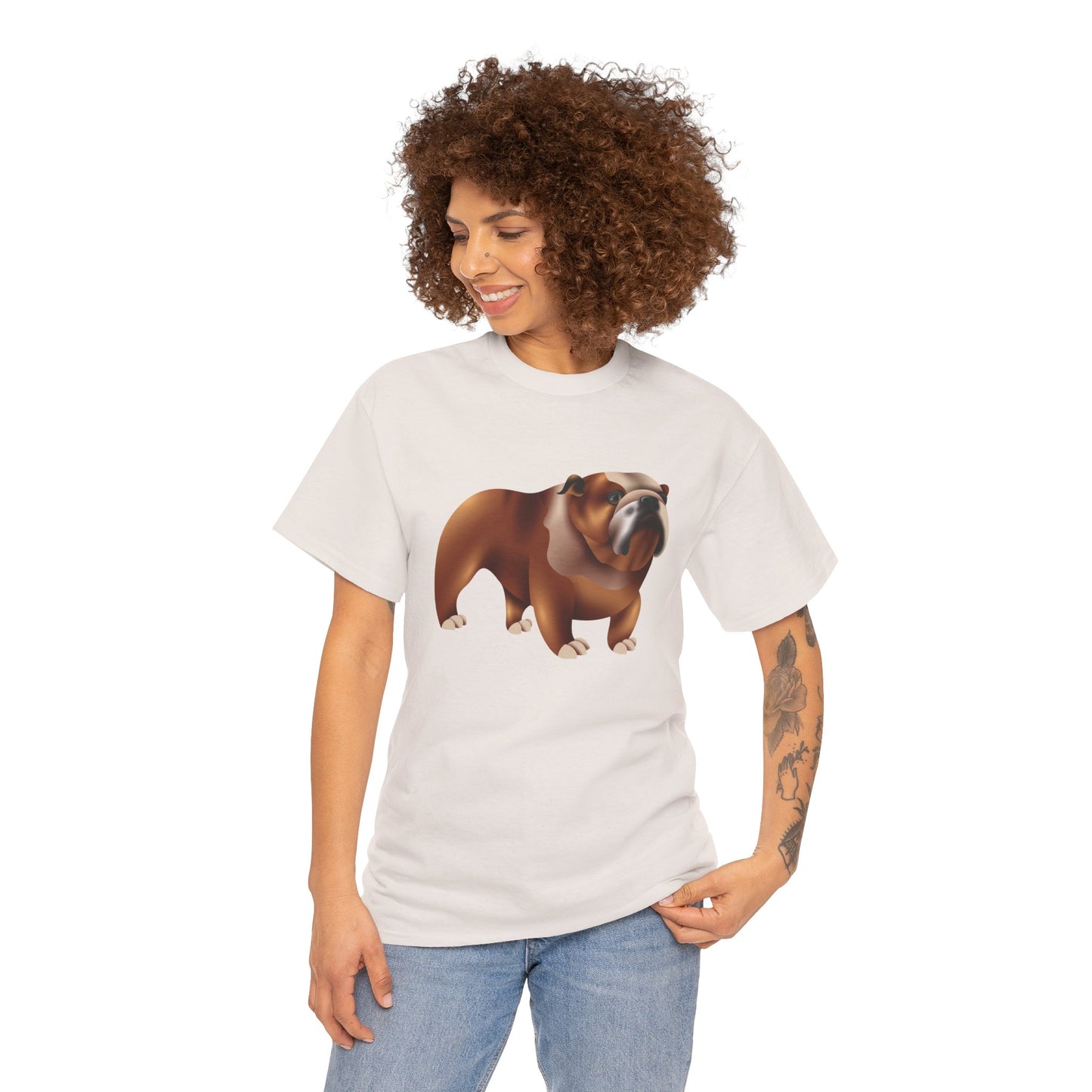 Unisex Heavy Cotton Tee - Adorable British Dog