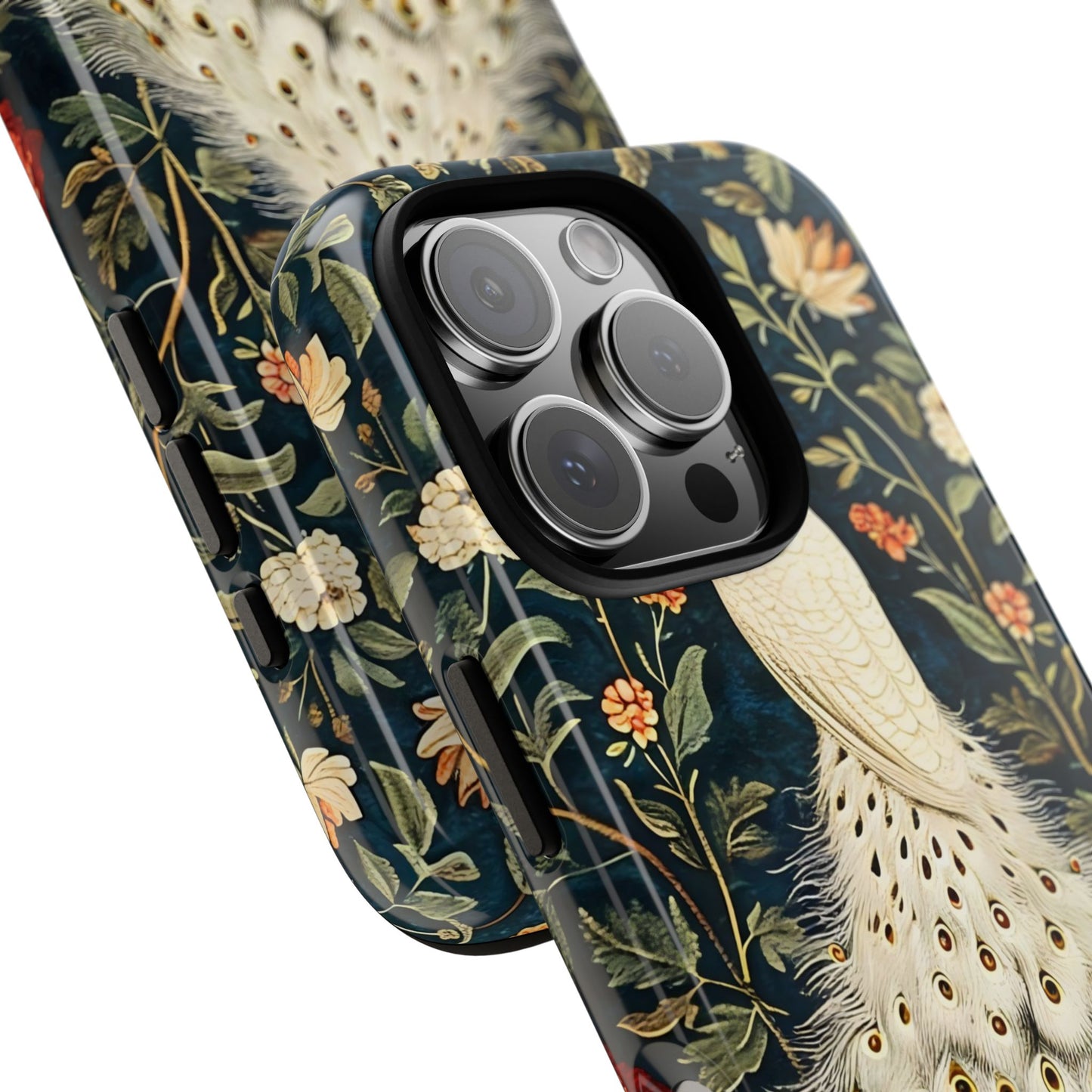 Elegant Peacock Phone Case, Floral Phone Cover, Tough Cases, Stylish Tech Gift, Nature Lover Accessory, Birthday Gift