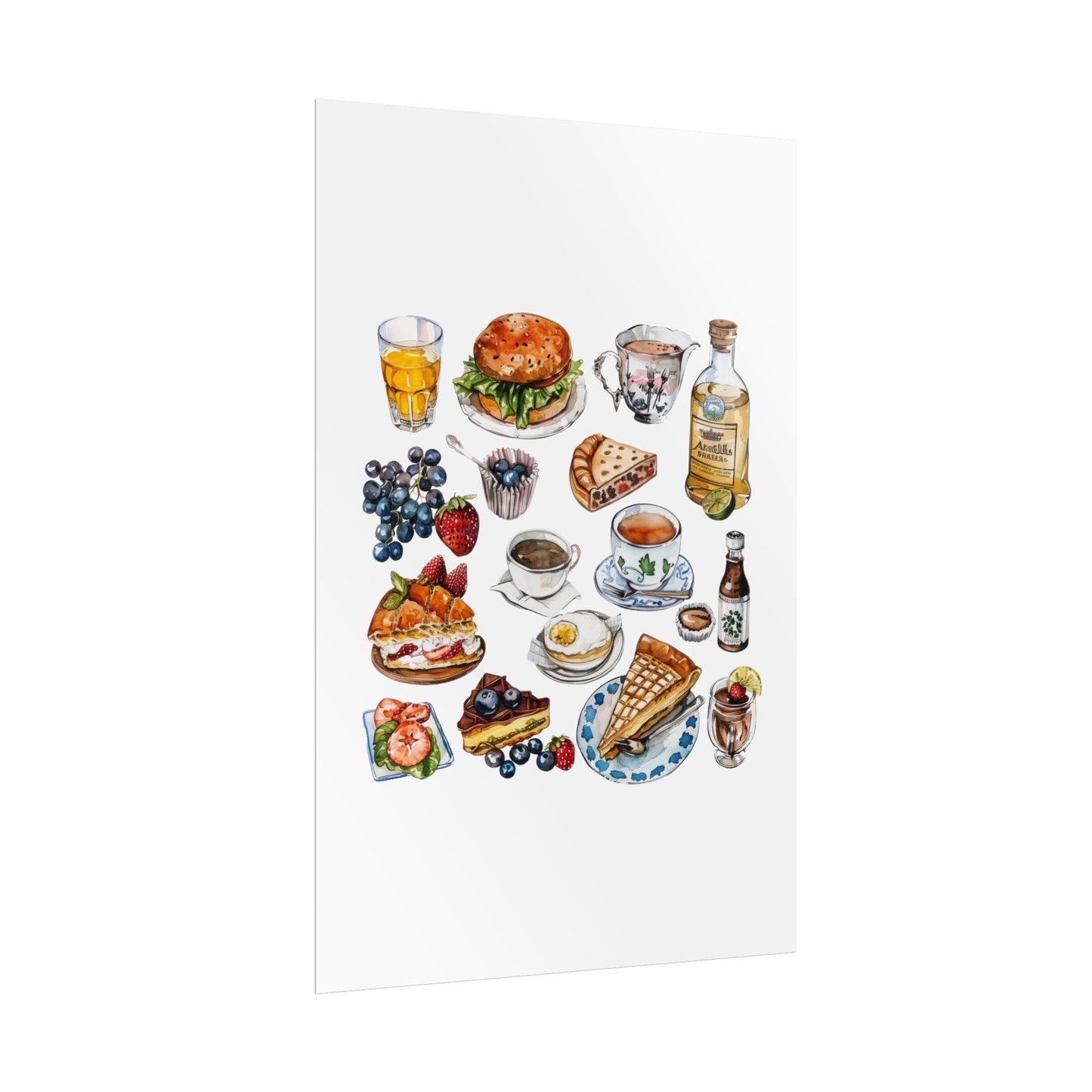 Foodie Wall Art Print, Kitchen Decor, Gourmet Food Poster, Culinary Art for Food Lovers, Cafe Aesthetic Home Decor