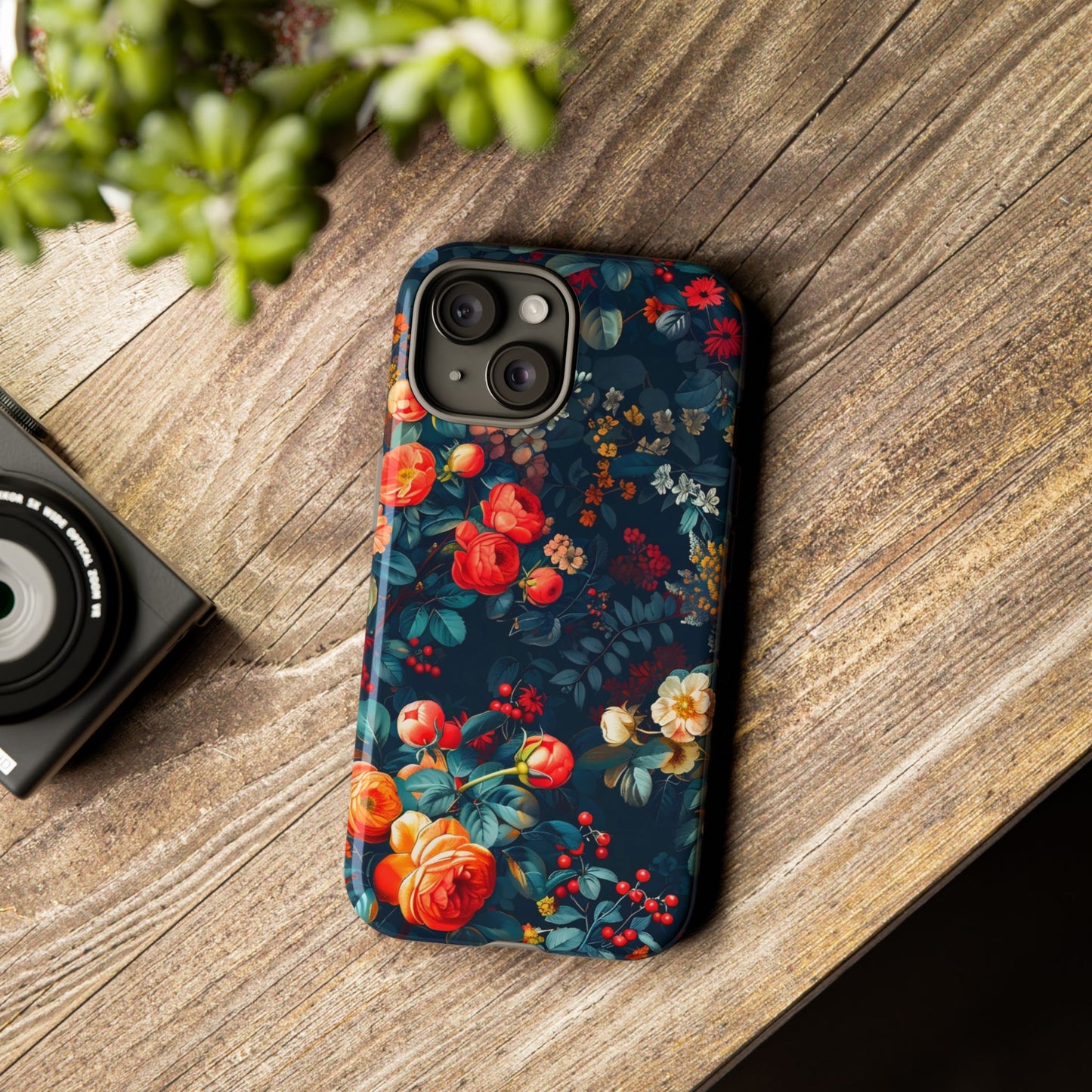 Floral Phone Case - Tough Cases, iPhone Protection, Elegant Floral Design, Gift for Her, Stylish Tech Accessory