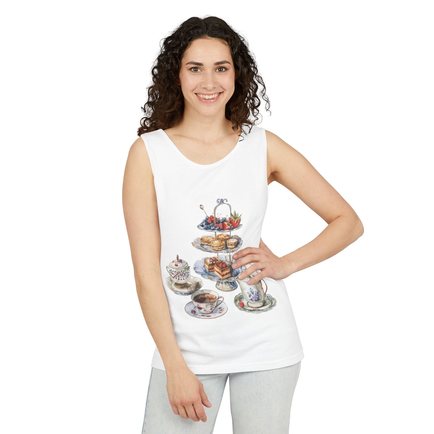 Unisex Garment-Dyed Tank Top - British Food - Savory Classics and Traditional Delights