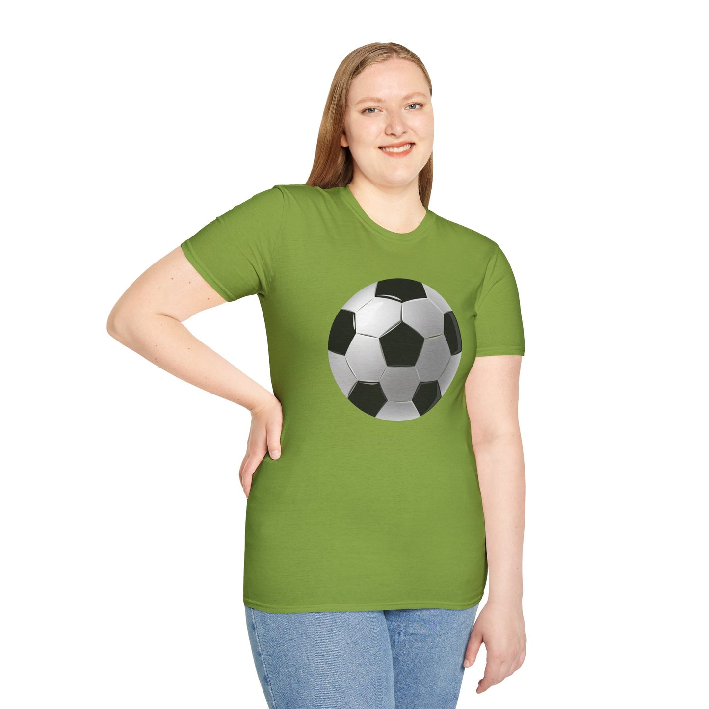 Unisex Softstyle T-Shirt - Dynamic Football Design - Sports Passion and Energy