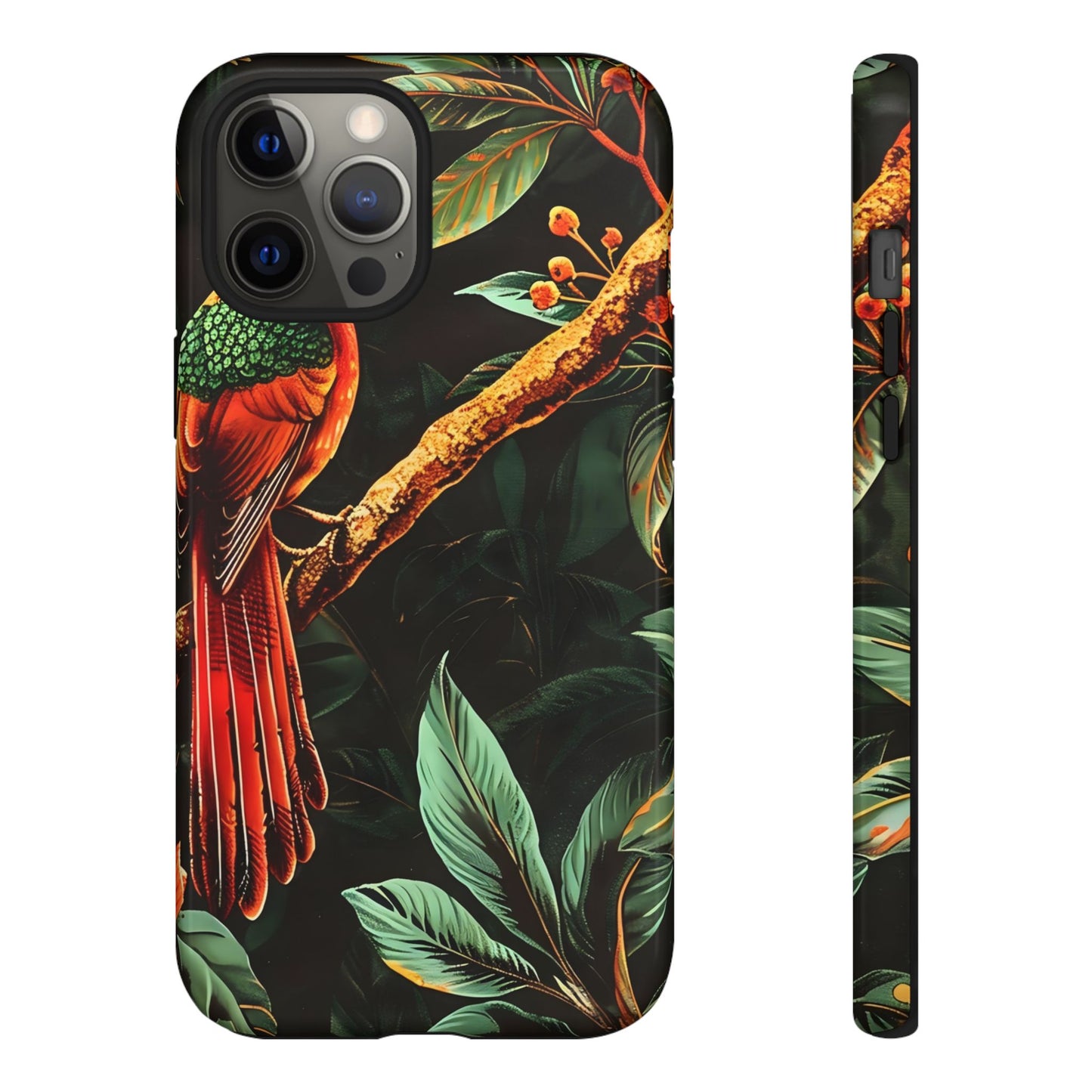 Tough Cases for Nature Lovers, Tropical Bird Phone Case, Eco-Friendly Cover, Gift for Bird Watchers, Vibrant Floral Design