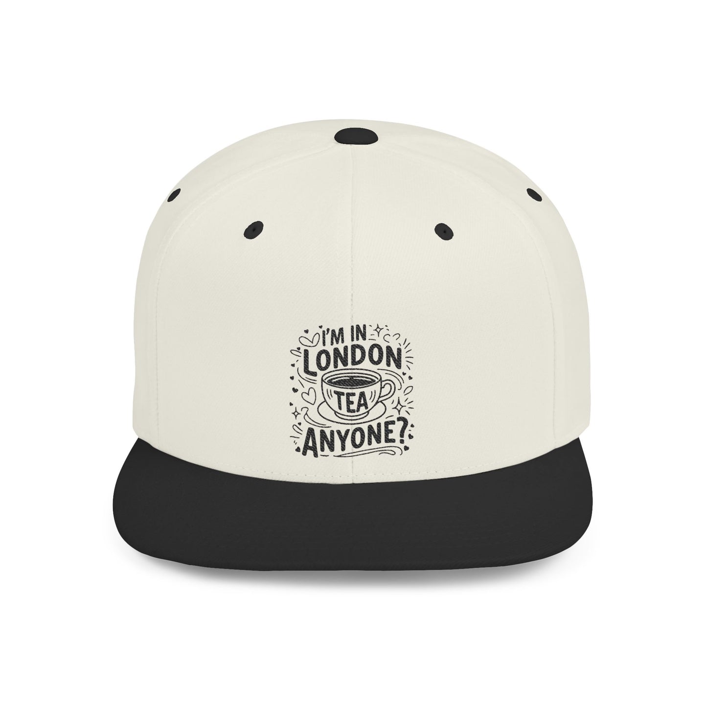 London Tea Anyone? Snapback Cap, Trendy Hat, Gift for Tea Lovers, Travel Accessory, Casual Headwear