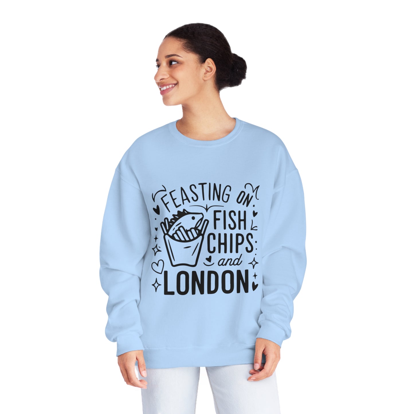 Unisex NuBlend® Crewneck Sweatshirt - Fish, Chips and London