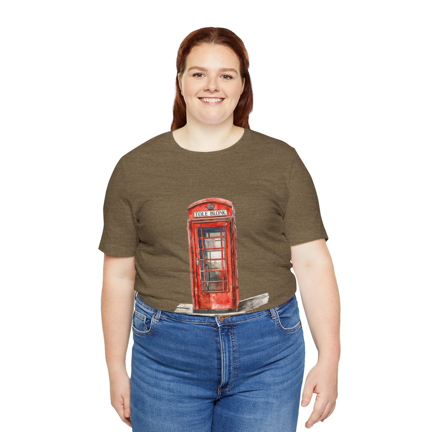 Unisex Jersey Short Sleeve Tee - Iconic British Public Telephone - Classic Red Phone Box