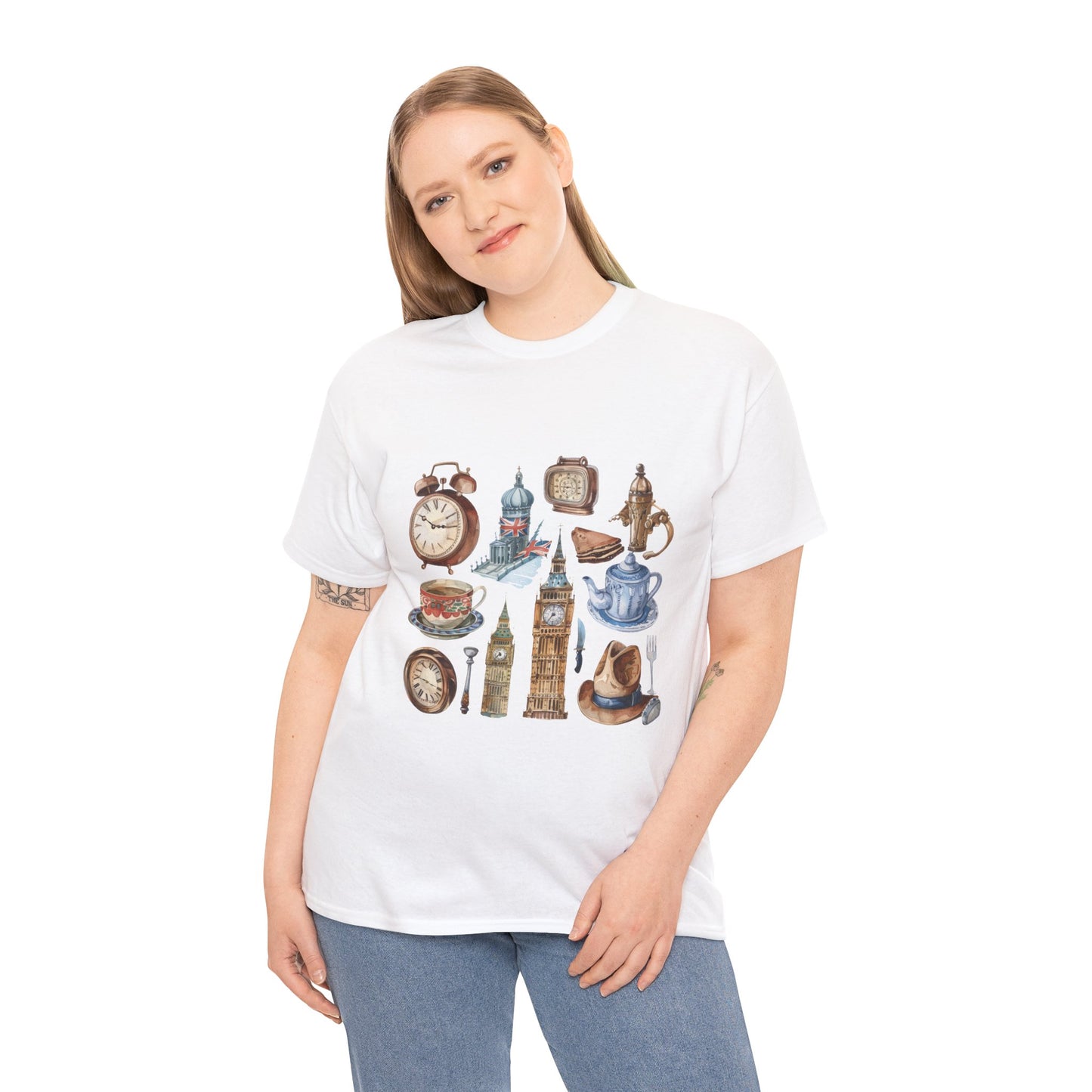 Unisex Heavy Cotton Tee - Timeless Symbols - Iconic England
