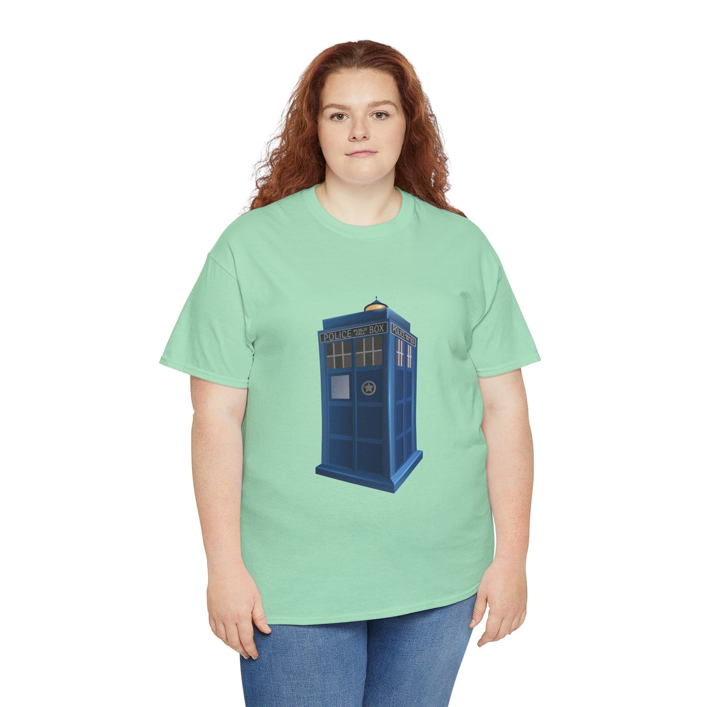 Unisex Heavy Cotton Tee - British Police Public Call Box - Iconic TARDIS
