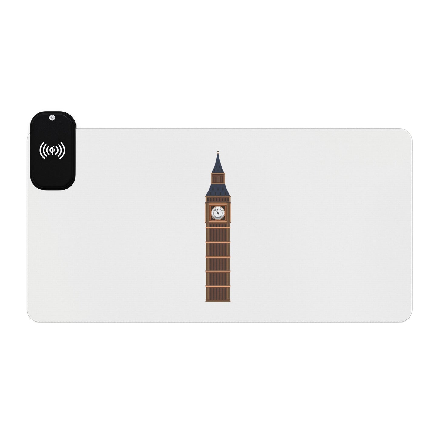 Big Ben Minimal Art - LED Gaming Mouse Pad with Wireless Charging, Perfect for Gamers, Office Decor, Great Gift for Tech Lovers, Unique Desk Accessories