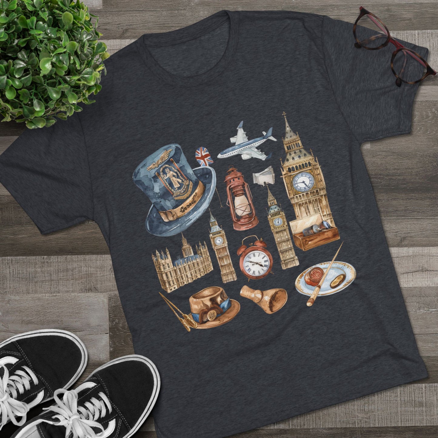 Vintage England Classy Unisex Tri-Blend Crew Tee