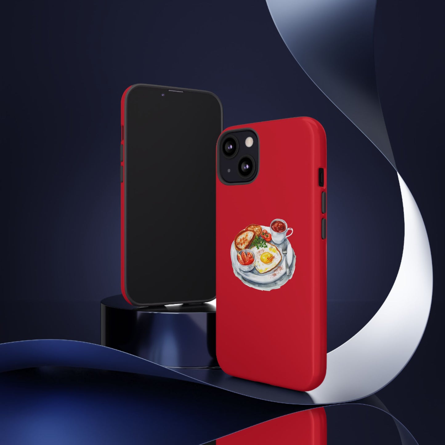 Breakfast-Inspired Phone Case, Tough Phone Covers, Foodie Gifts, Unique Accessories, Cute Kitchen Decor, Red Phone Case